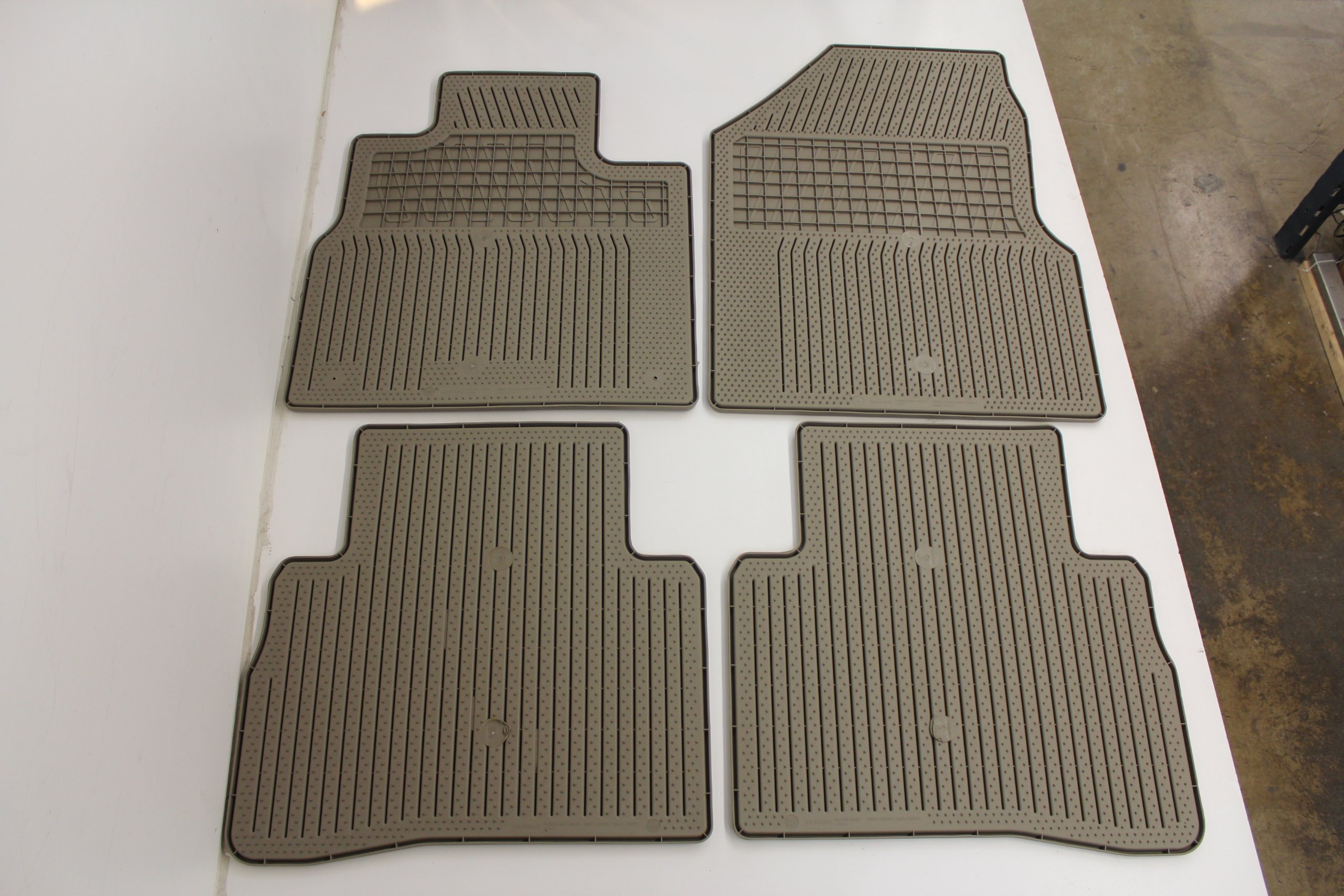 Genuine Nissan All Weather Floor Mats - Custom Fit Rubber Car Mats (Beige, Set of 4) | Durable Protection for Rain, Snow & Mud | Perfect for SUVs, Trucks & Sedans