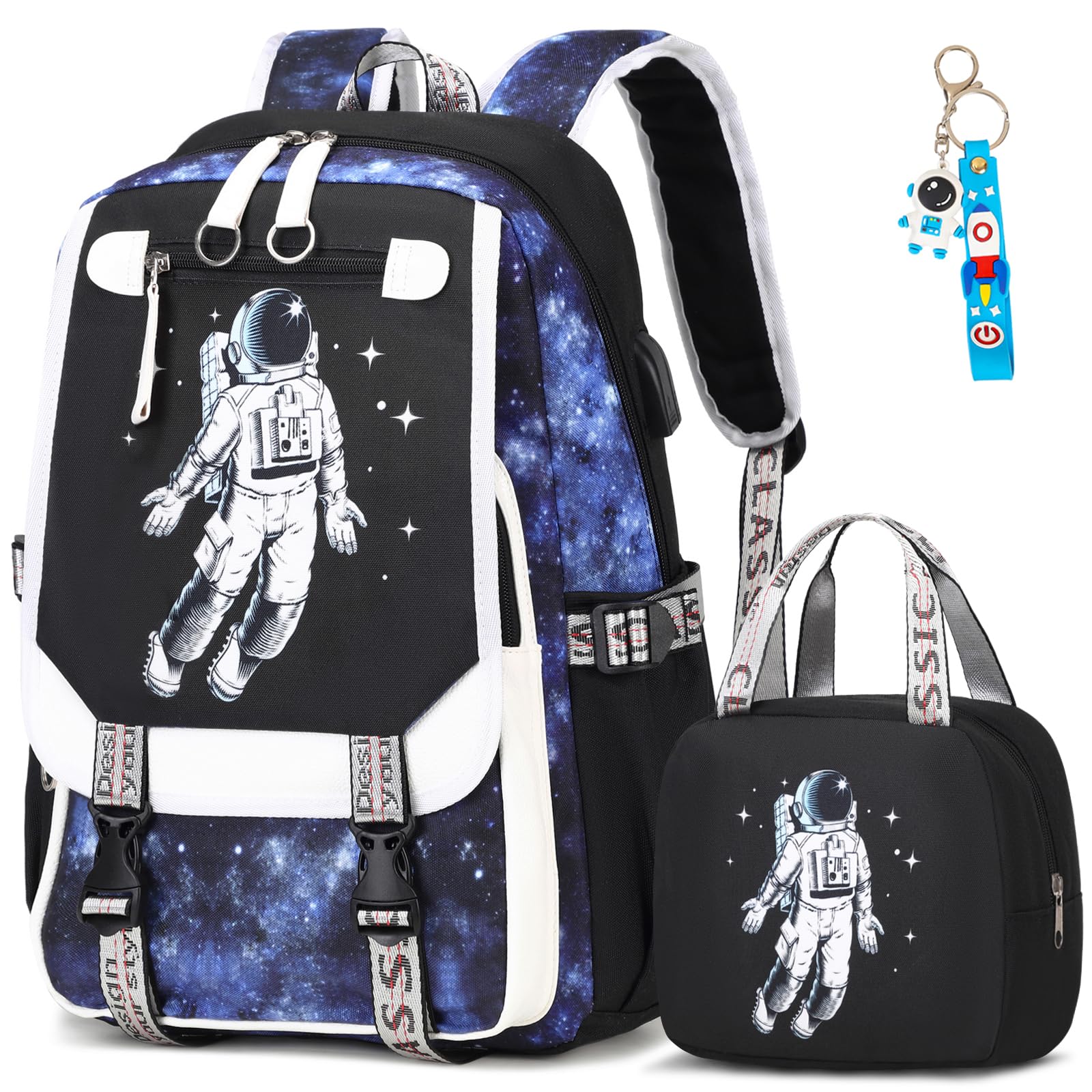Bevalsa Boys Backpack for School - Durable Bookbag for Kids, Teens, Elementary & Middle School Students (Astronaut Design) - Perfect for Daily Use, Travel & Outdoor Adventures