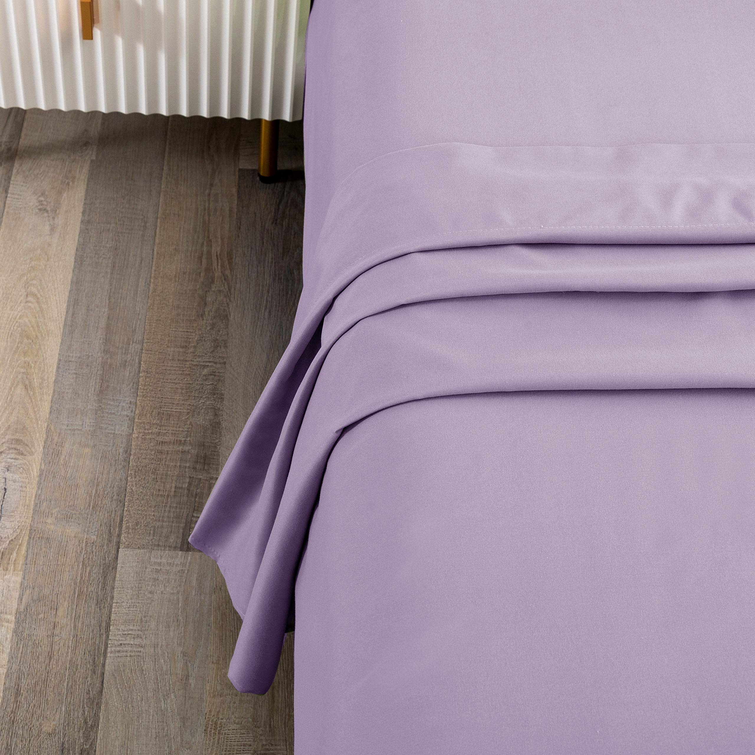 800 Thread Count Full Size Cotton Flat Sheet - Soft & Breathable Top Bed Sheet, 1 Piece (Lavender) for Comfortable Sleep & Bedroom Decor