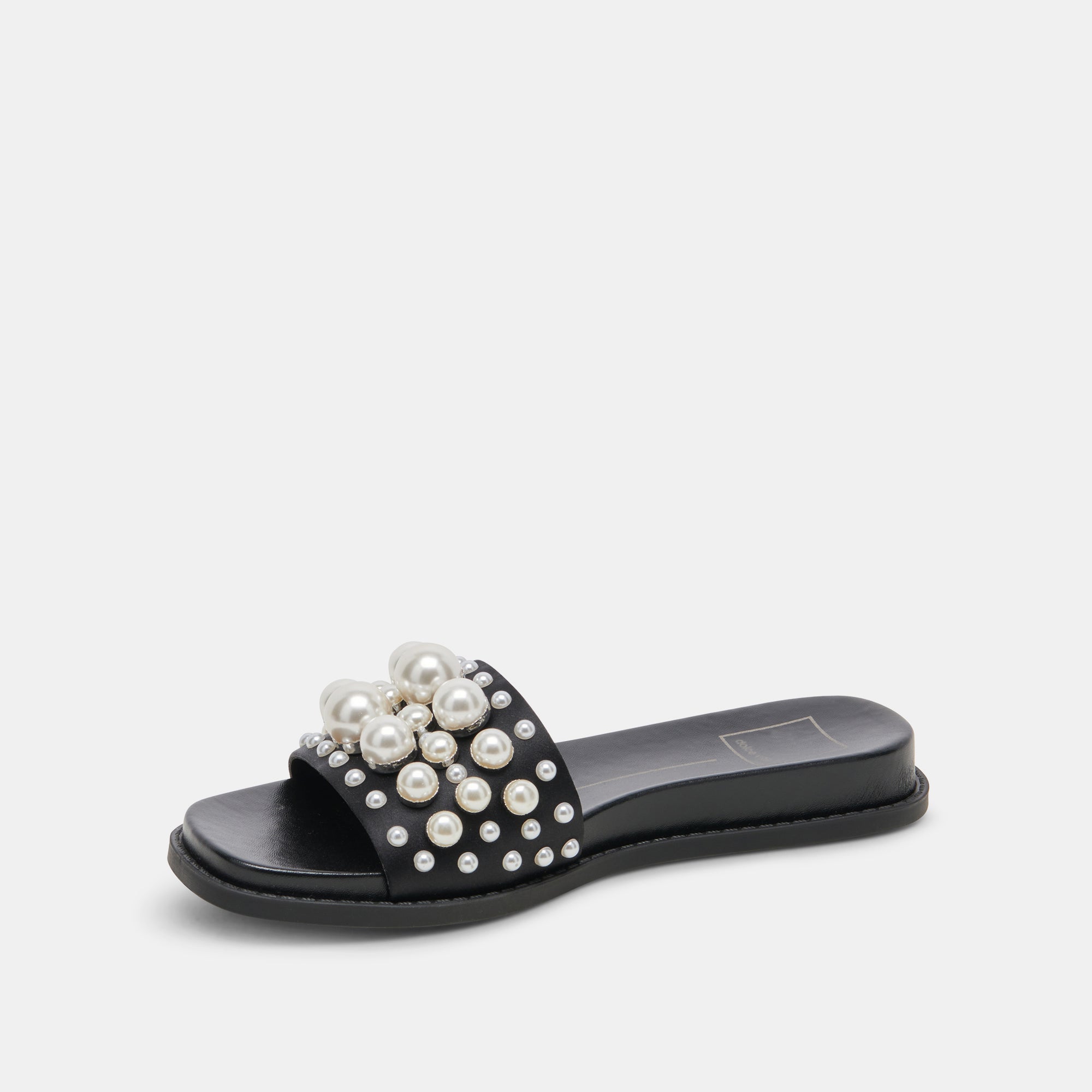GABBI PEARL SANDALS - Women's Black Pearl Embellished Flip Flops for Beach, Pool & Summer Outfits | Comfortable & Stylish Sandals for Casual Wear