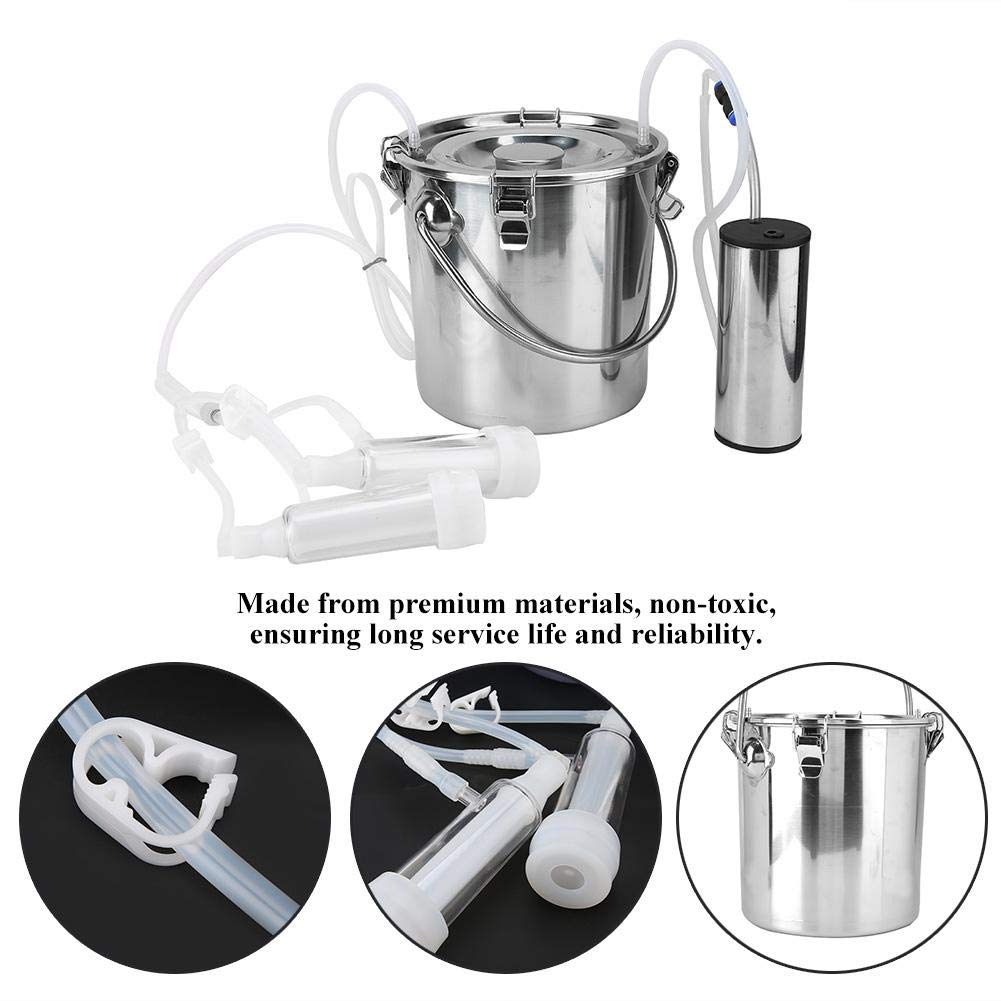 5L Electric Milking Machine with Vacuum-Pulse Pump - Safe for Goat & Cow Teats - Household Dairy Equipment (US Plug) | Perfect for Small Farms, Homesteads & DIY Dairy Production