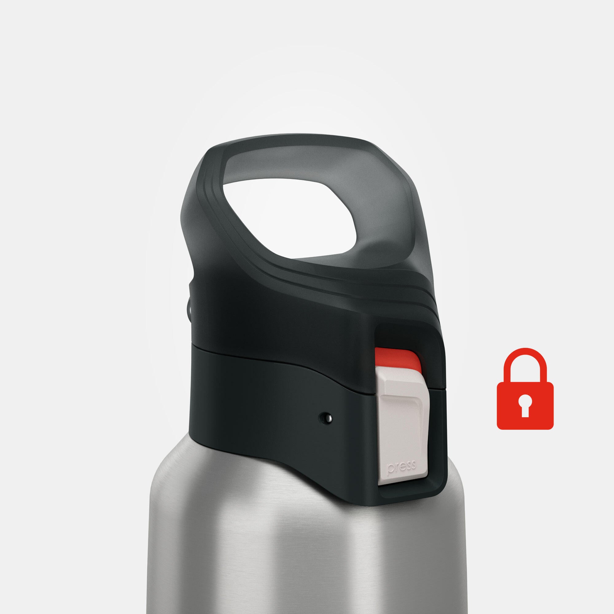 Quechua MH900 Double Wall Insulated 500ml Stainless Steel Water Bottle - Leakproof & BPA Free - Perfect for Hiking, Camping & Outdoor Adventures