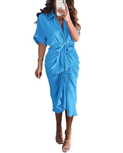 Short Sleeve Aqua Blue