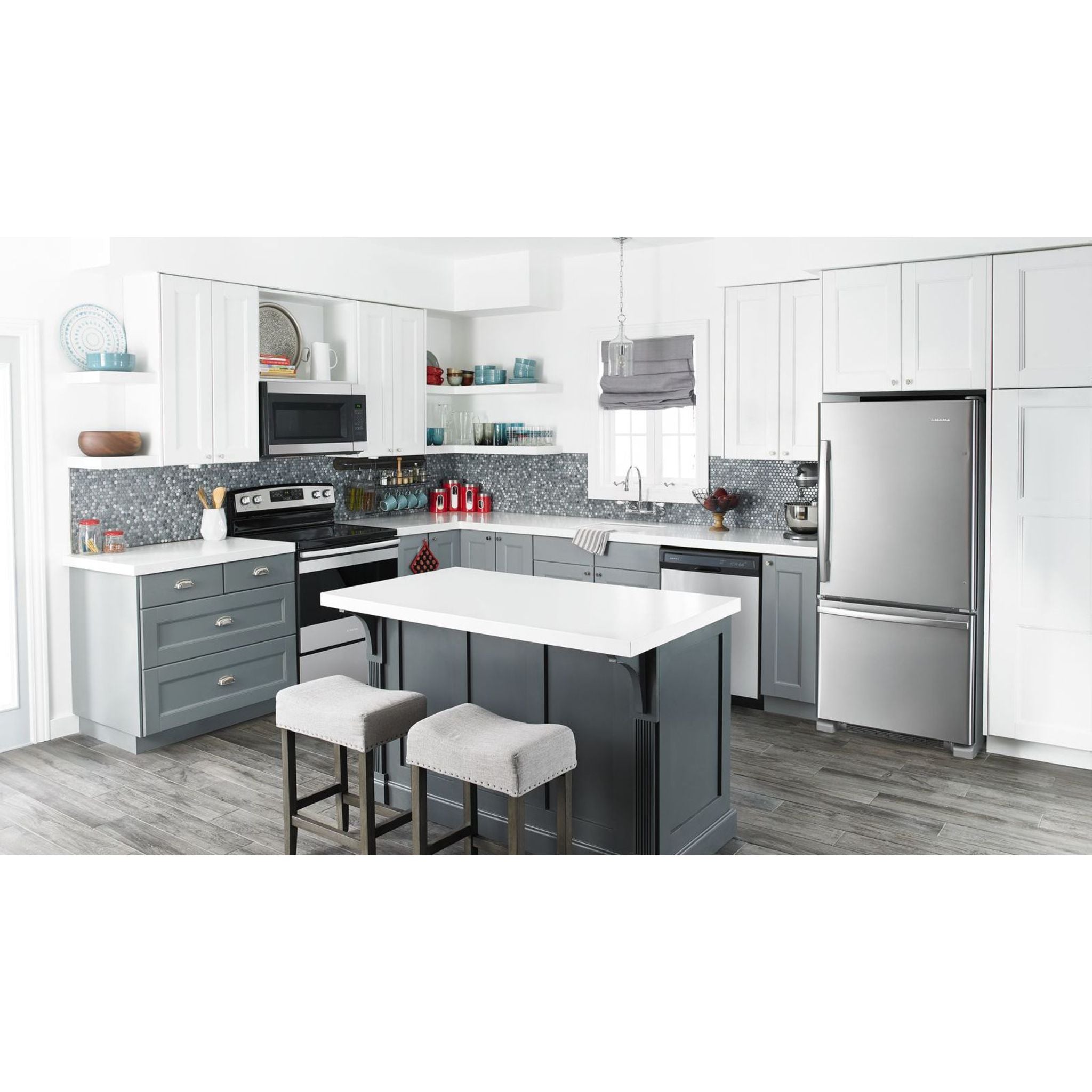 Amana Bottom Mount Refrigerator (ABB1924BRM) - 24.5 Cu. Ft. Stainless Steel French Door Fridge with Adjustable Shelves & Humidity-Controlled Crispers - Perfect for Modern Kitchens & Open Floor Plans