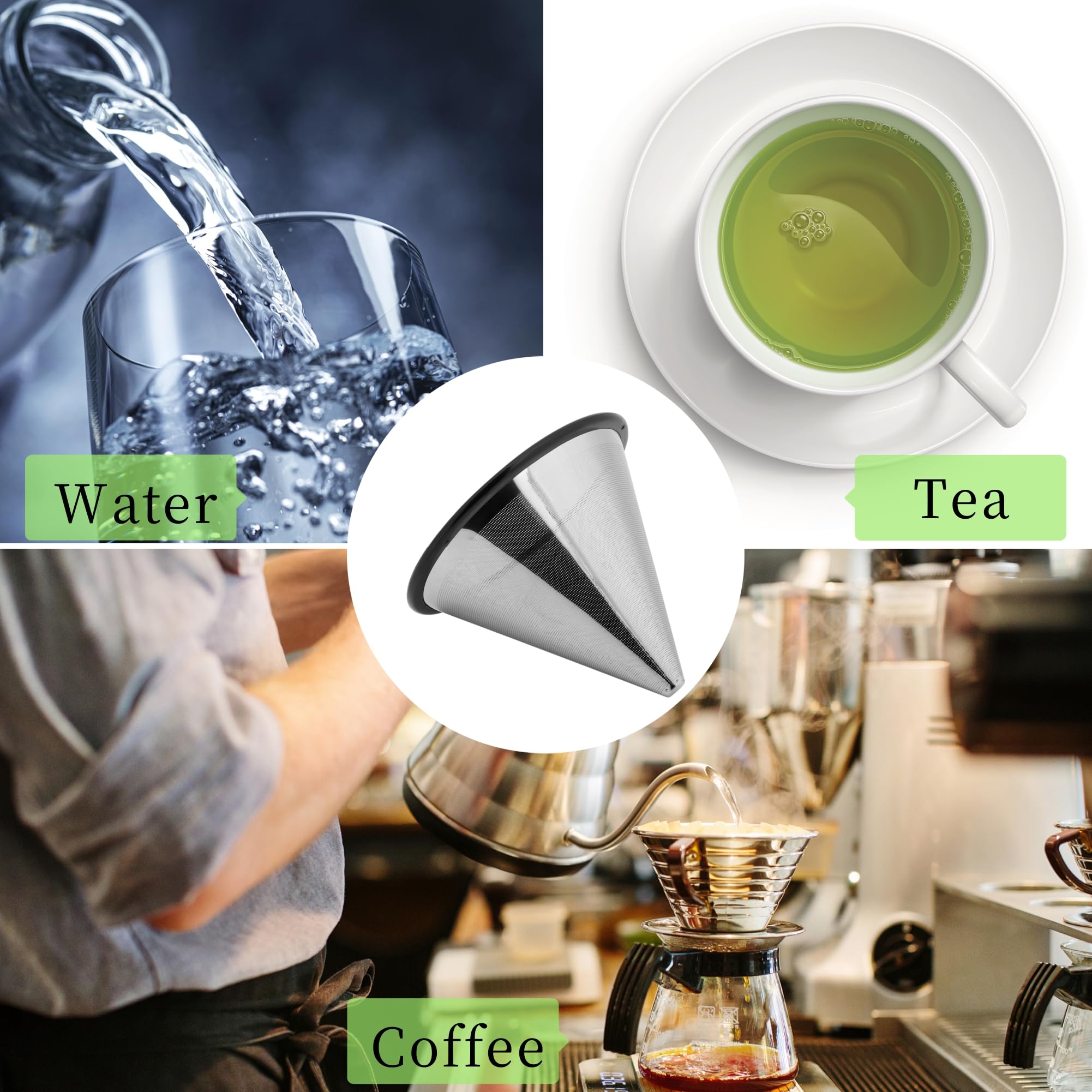 Stainless Steel Pour Over Coffee Dripper - Reusable Paperless Coffee Filter Cone for Home Brewing | Perfect for Camping, Office & Specialty Coffee Lovers