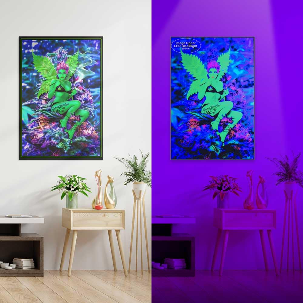 Studio B Weed Fairy - Flocked Blacklight Poster 24