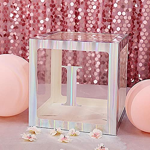 4 Pack Iridescent 5 Inch Letter I Stickers - Self-Adhesive Wall Decals for Backdrop Decor, Party, Nursery, Classroom & DIY Crafts