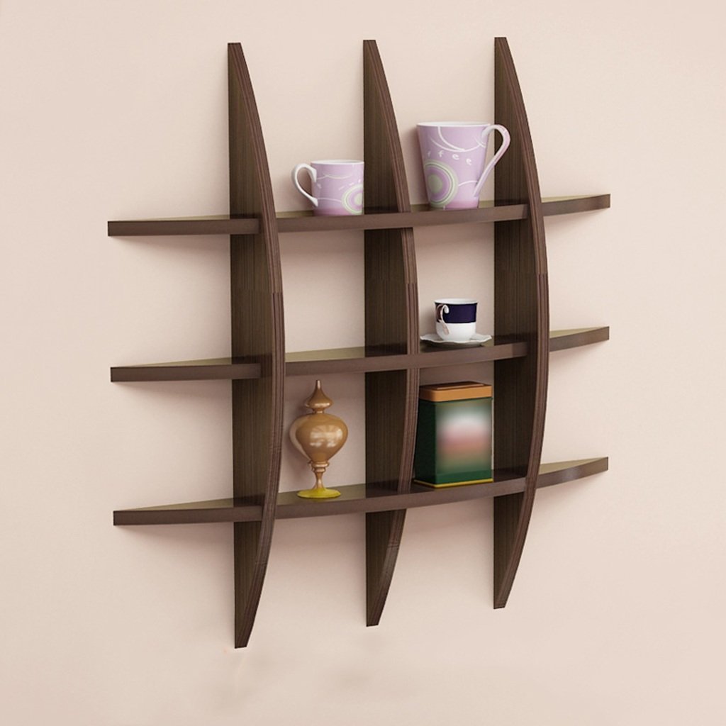 Floating Wall Shelves Set - Modern Chinese Style Multi-Cut Wall Mounted Shelves (75x75x10cm) for Living Room, Bedroom & TV Background - Creative Wall Partition & Decorative Storage Solution