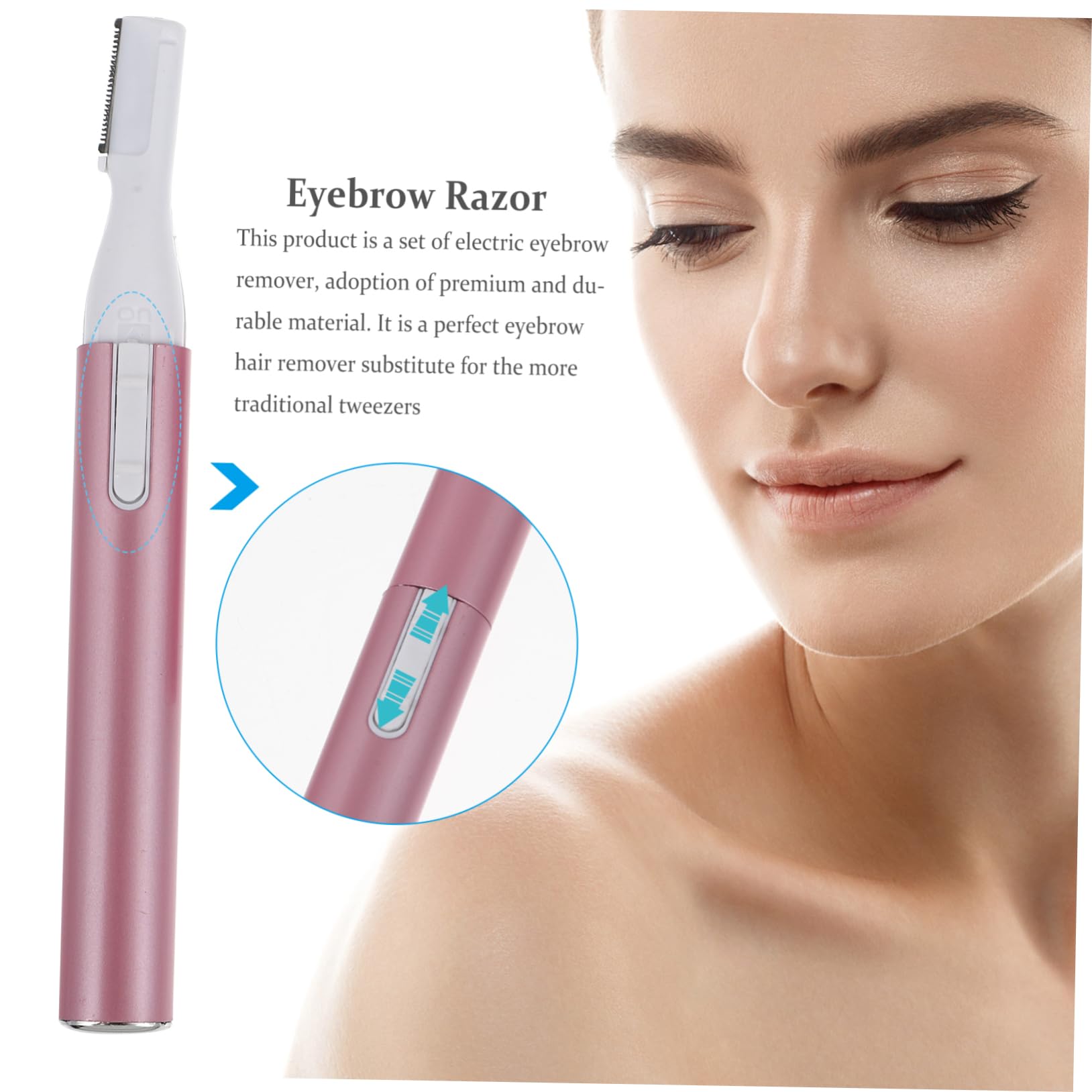 FOMIYES Electric Eyebrow Trimmer - Painless Hair Removal for Women, Mini Facial & Body Shaver, Rechargeable Epilator for Smooth Skin - Perfect for Eyebrows, Upper Lip, Chin & Bikini Line (Pink)