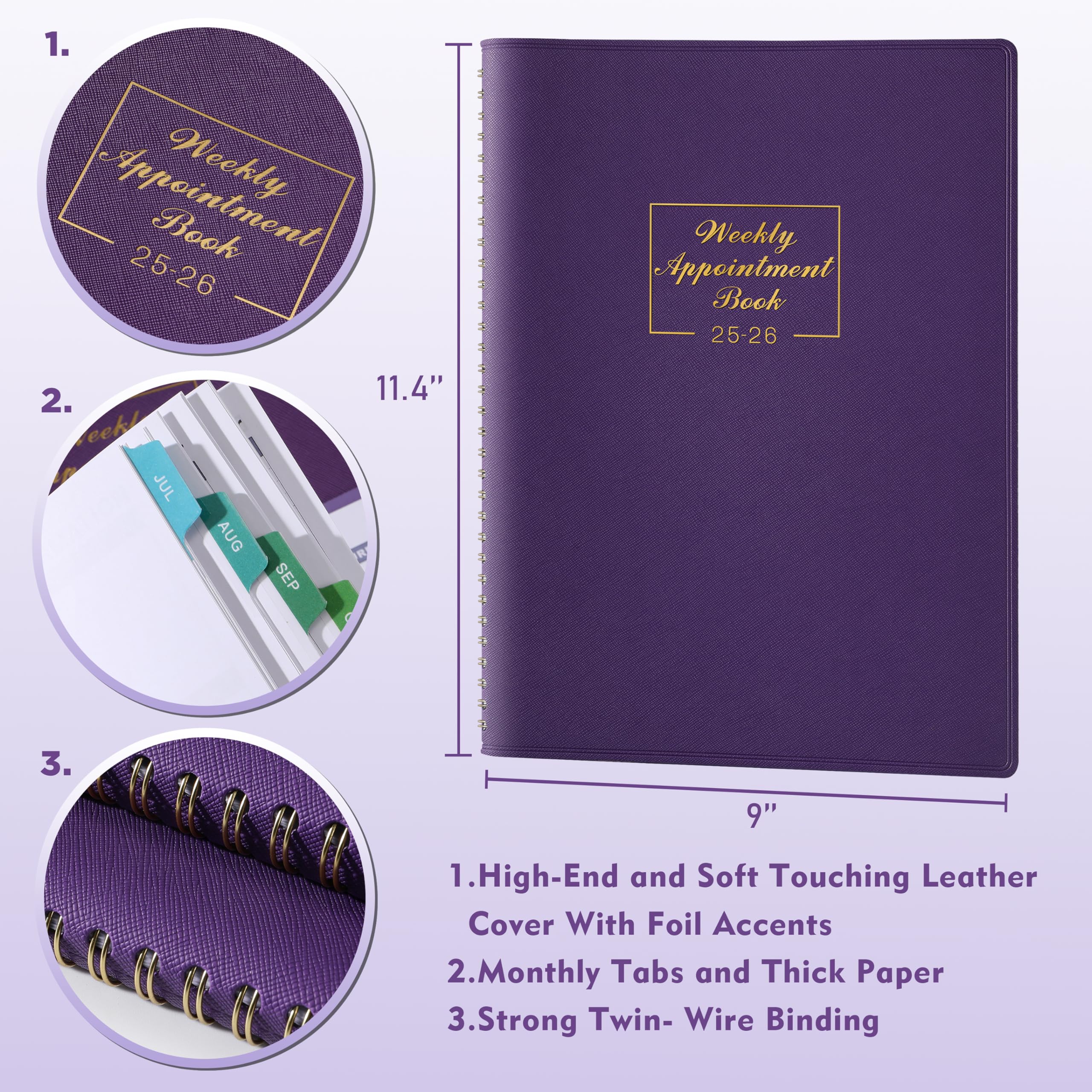 2025-2026 Weekly Planner - July 2025 to June 2026 Academic Calendar, 8.5