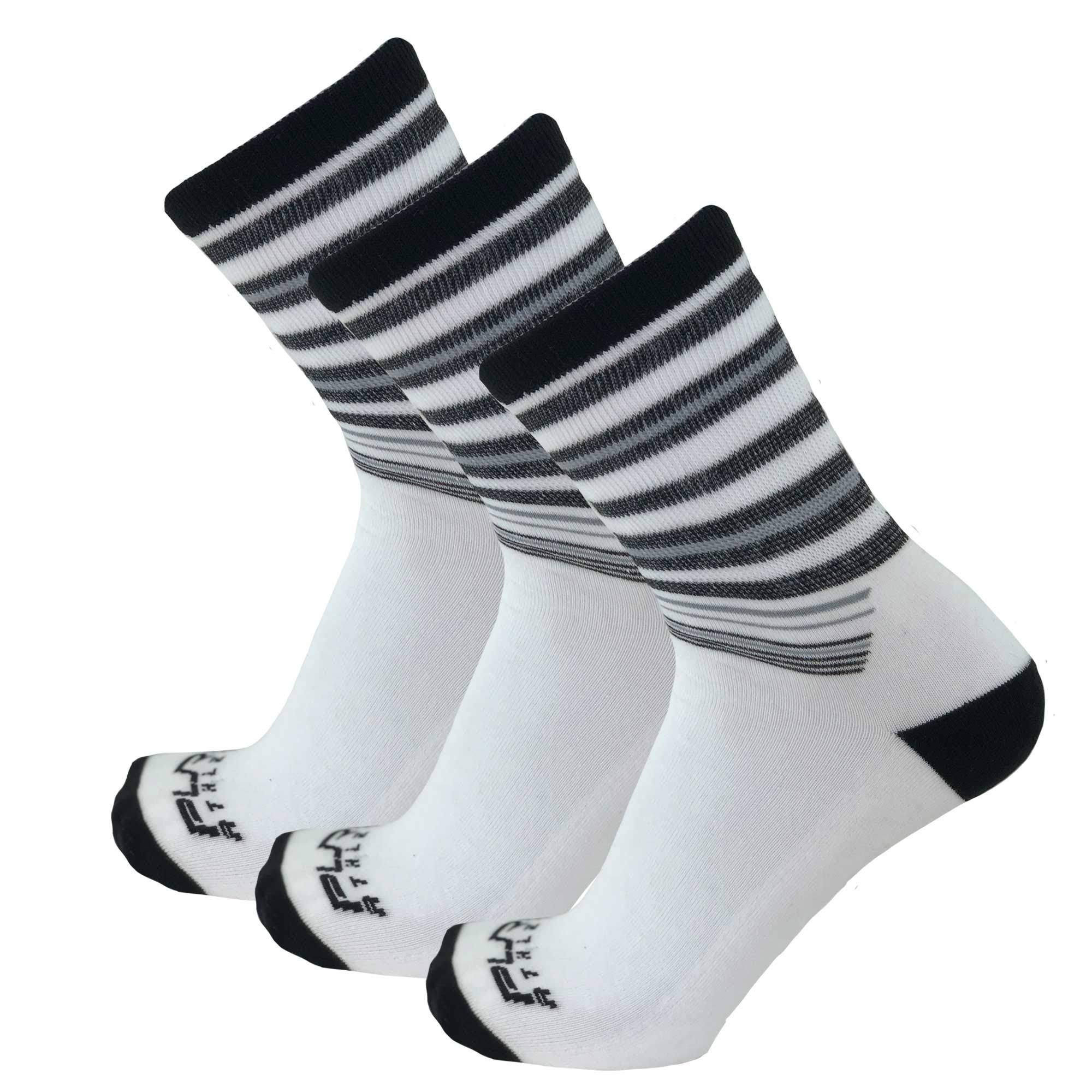 Diabetic Socks for Men & Women - Breathable Loose Fit Non-Binding Crew Socks for Neuropathy & Circulation - 3/6 Pair Pack (Black/White/Gray) - Ideal for Daily Wear, Diabetes Care & Comfortable Foot Support