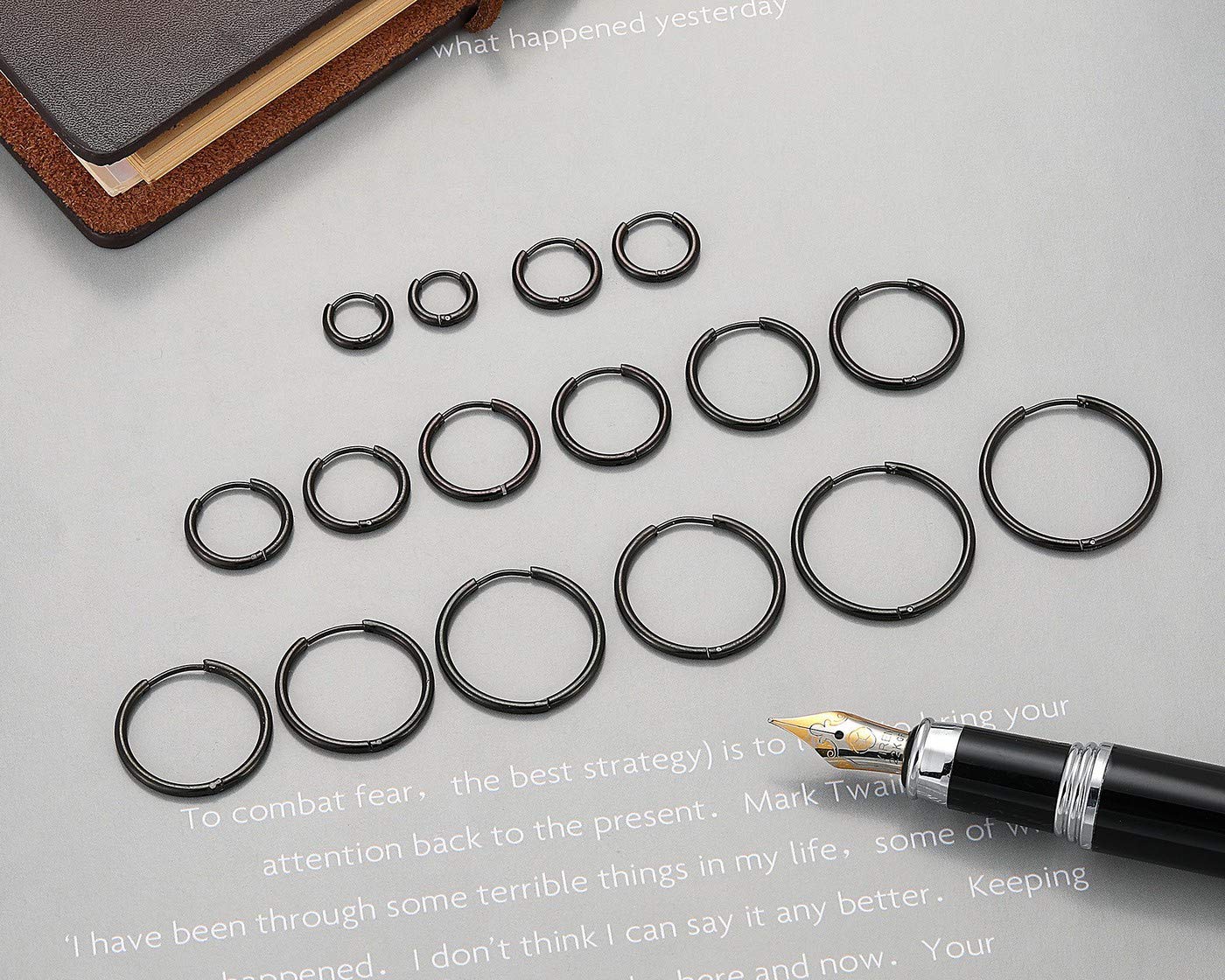 8 Pairs Stainless Steel Huggie Hoop Earrings 6-20mm - Hypoallergenic Cartilage Helix Earrings for Men & Women - Sleek Hinged Hoops for Everyday Wear, Work & Special Occasions