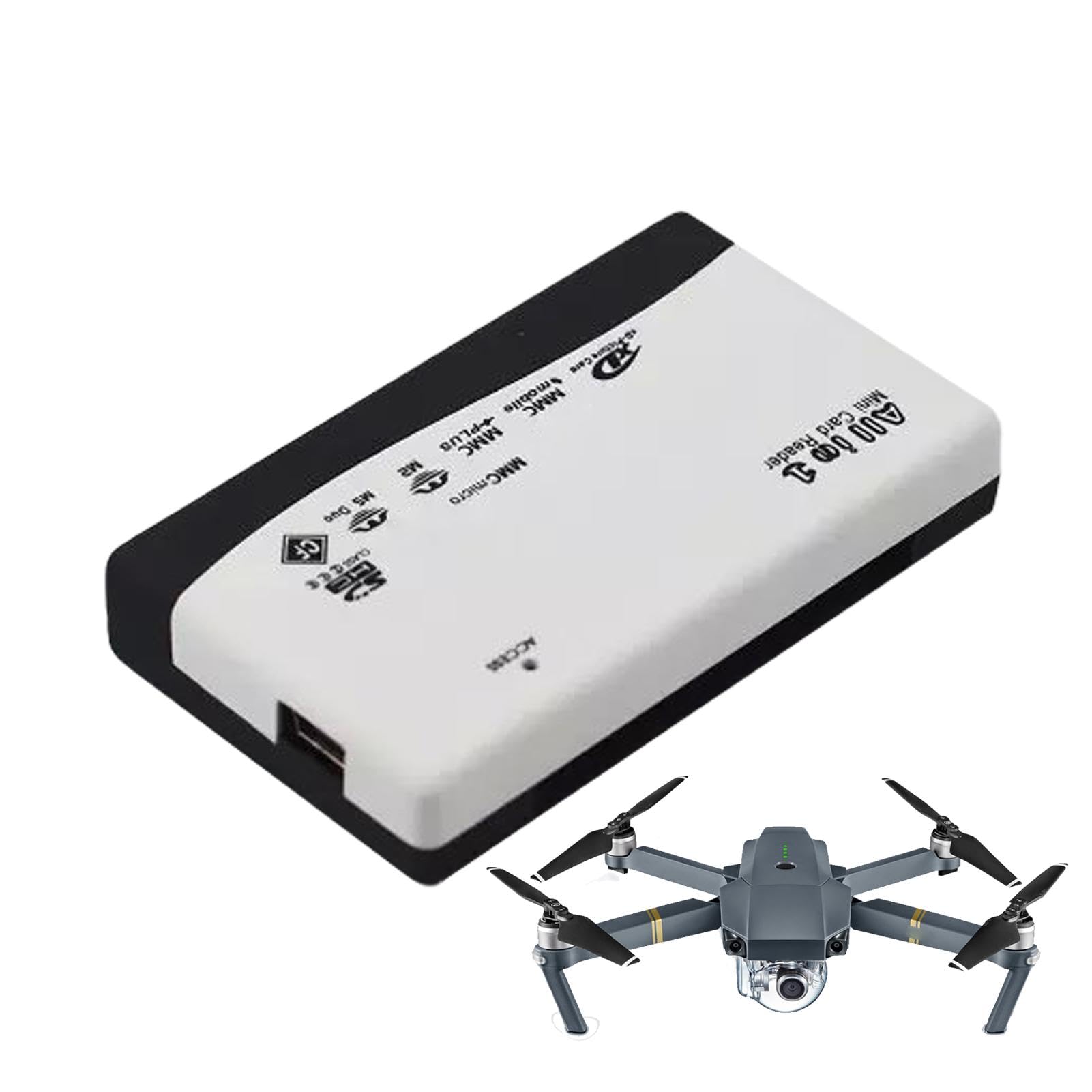 Multi-Port USB 2.0 Memory Card Reader - Compact Flash/SD/MMC Reader for Cameras, Laptops & PCs | Plug & Play | Portable Data Transfer Solution for Photographers & Professionals