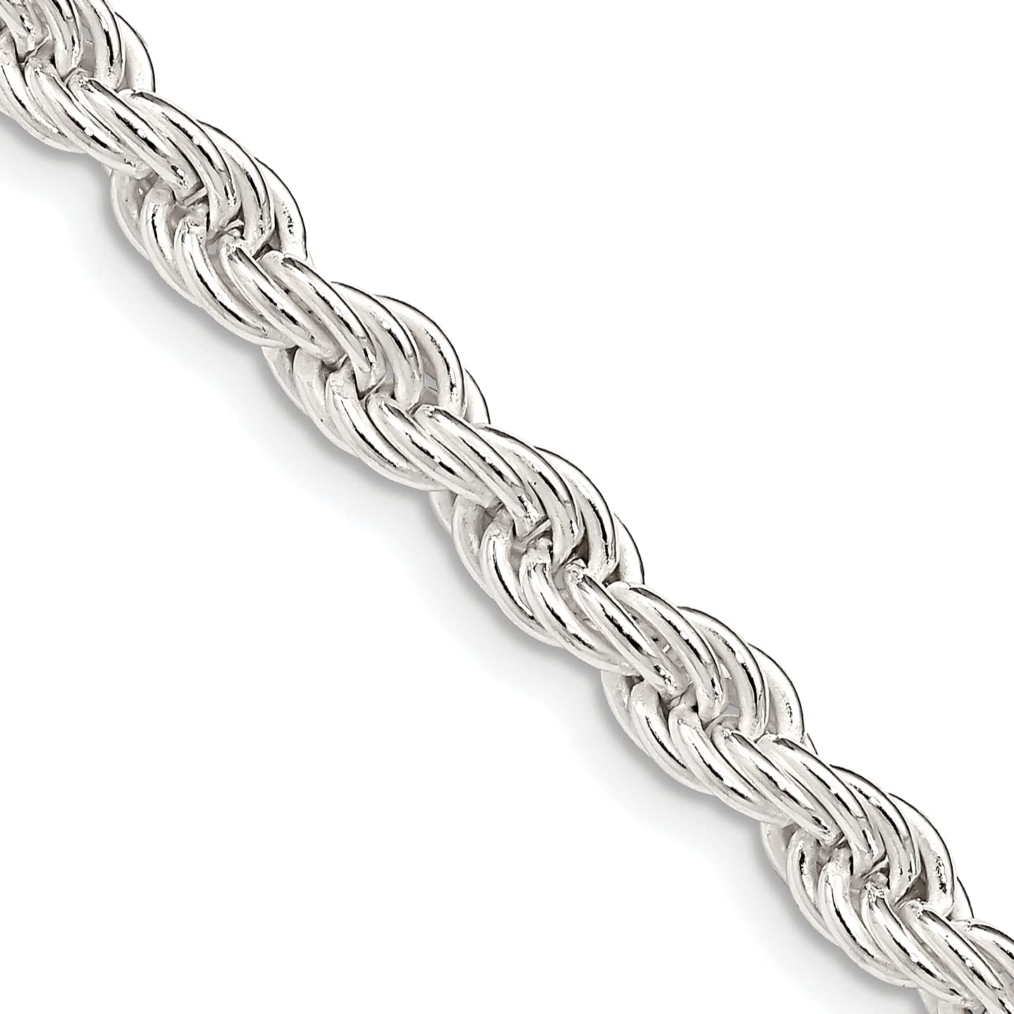 5.0mm Solid Sterling Silver Rope Chain Necklace for Men & Women - Perfect for Everyday Wear, Layering, and Gift Giving