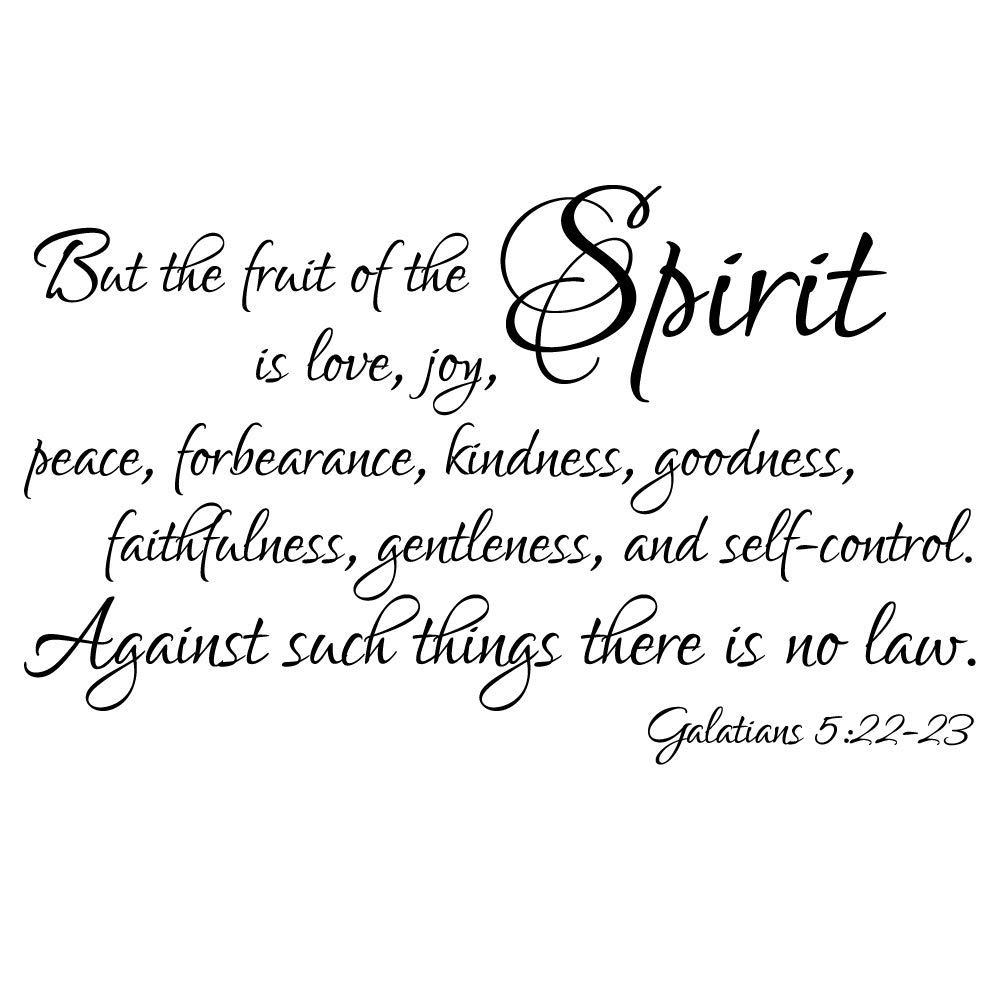 Fruit of The Spirit Wall Decal - Galatians 5:22 Bible Verse Home Decor for Bedroom & Nursery