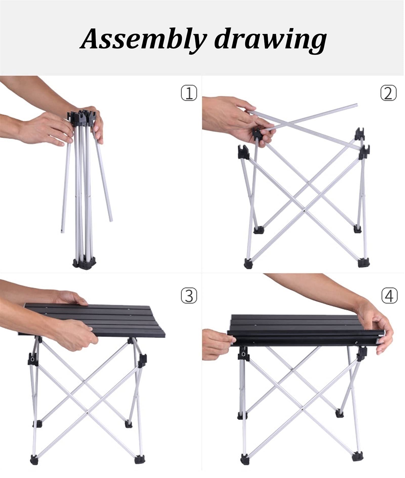 Portable Aluminum Folding Camping Table and Chairs Set with Carry Bag - Lightweight Picnic Table for Outdoor Adventures, Backpacking & Beach (56x40x40cm, No Assembly Needed) - Perfect for Camping, Tailgating, RV Trips & Family Gatherings