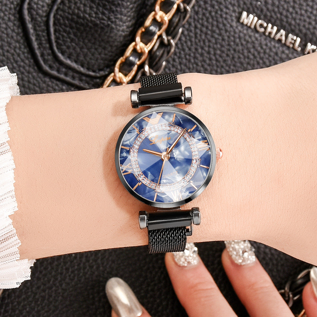 Elegant Diamond Jewelry Watch with Magnetic Buckle - Perfect for Women's Fashion Accessories & Special Occasions