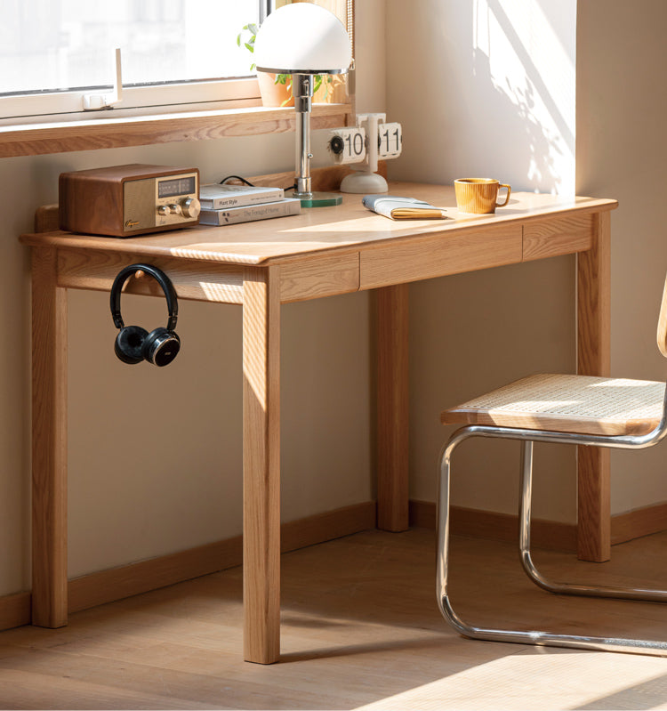 Premium Oak Solid Wood Office Desk - Durable & Stylish Home Office Furniture for Work & Study