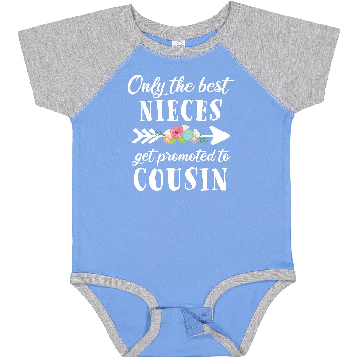 Inktastic Only The Best Nieces Get Promoted to Cousin Baby Bodysuit - Cute Funny Infant Onesie for Niece, Family Reunions & Baby Showers