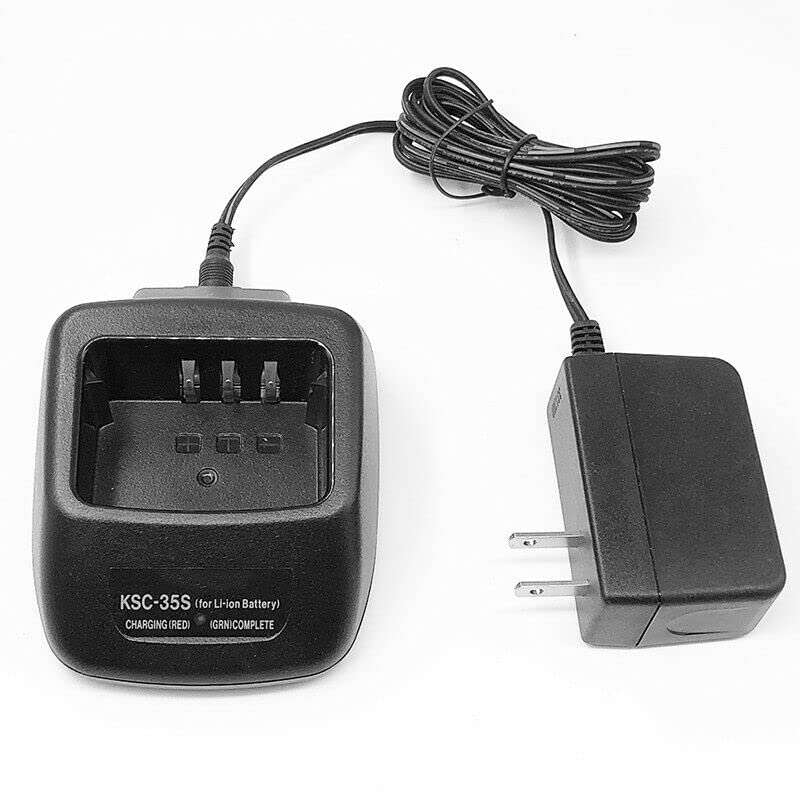 KSC-35 Rapid Battery Charger with Power Adapter - Compatible with TK2400/TK3400/TK2402/TK3402/TK2312/TK3312 Walkie Talkies - Fast Charging for Two-Way Radios in Security, Construction & Outdoor Activities