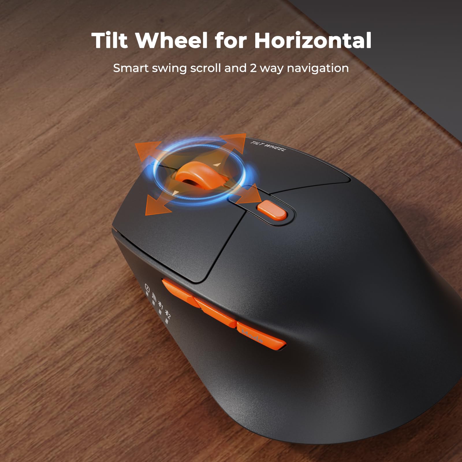 MEETION Wave Ergonomic Wireless Keyboard and Mouse Combo - Bluetooth/USB Connectivity with Wrist Rest, 4 DPI Adjustable Silent Mouse, Rechargeable for Windows/Mac/Android (Black) - Perfect for Office Work, Gaming & Long Typing Sessions