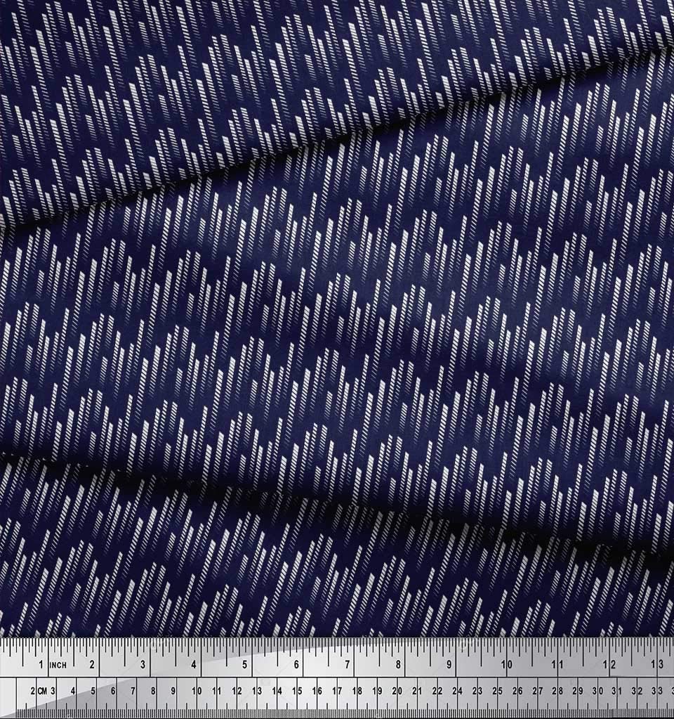 Soimoi Moss Georgette Brown Fabric by The Yard - 42 Inch Wide Diagonal Line Small Pattern Printed Fabric for Dresses, Scarves & Home Decor | Modern Chic Textile Material