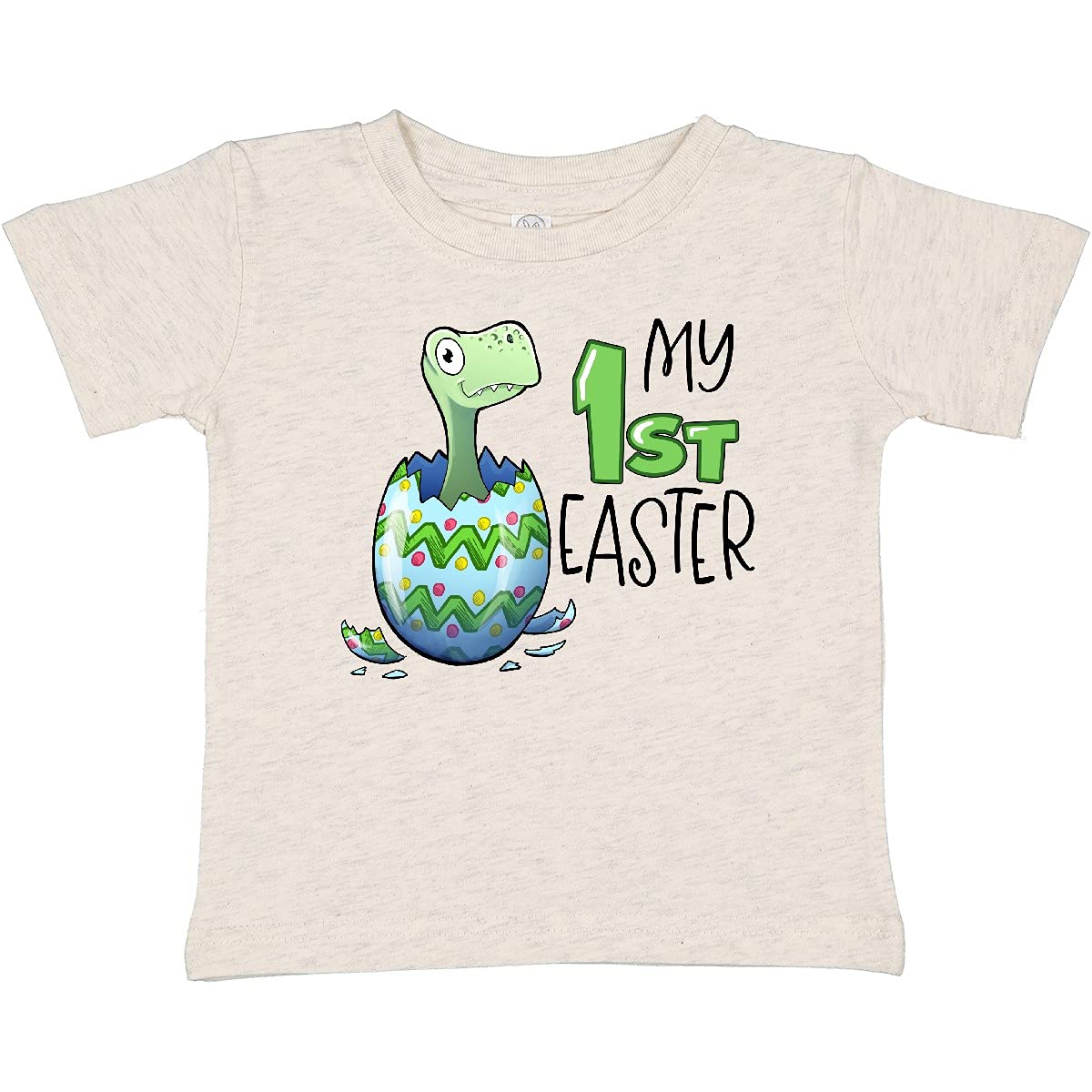 Inktastic My 1st Easter Dinosaur Hatching Egg Baby T-Shirt - Cute Easter Outfit for Babies & Toddlers - Perfect for Easter Egg Hunts, Family Photos & Holiday Celebrations