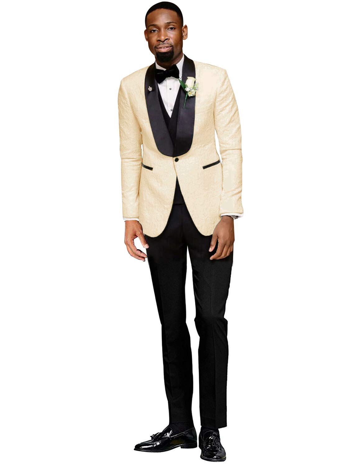 Men's Formal Suit Set - Shawl Lapel One Button Jacket with Vest & Pants | Perfect for Weddings, Business Meetings & Special Occasions