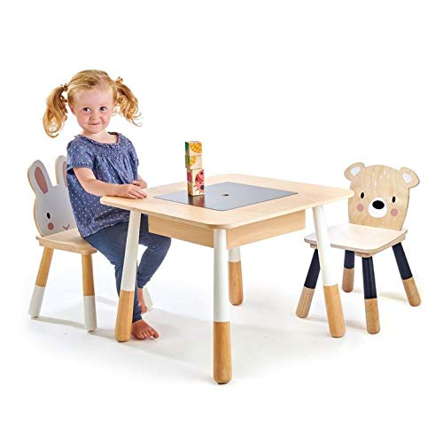 Tender Leaf Toys Forest Table and Chairs Set - Premium Wooden Kids Play Furniture for Ages 3+ | Eco-Friendly Art & Game Table with Chairs | Perfect for Playroom, Classroom & Indoor Outdoor Pretend Play