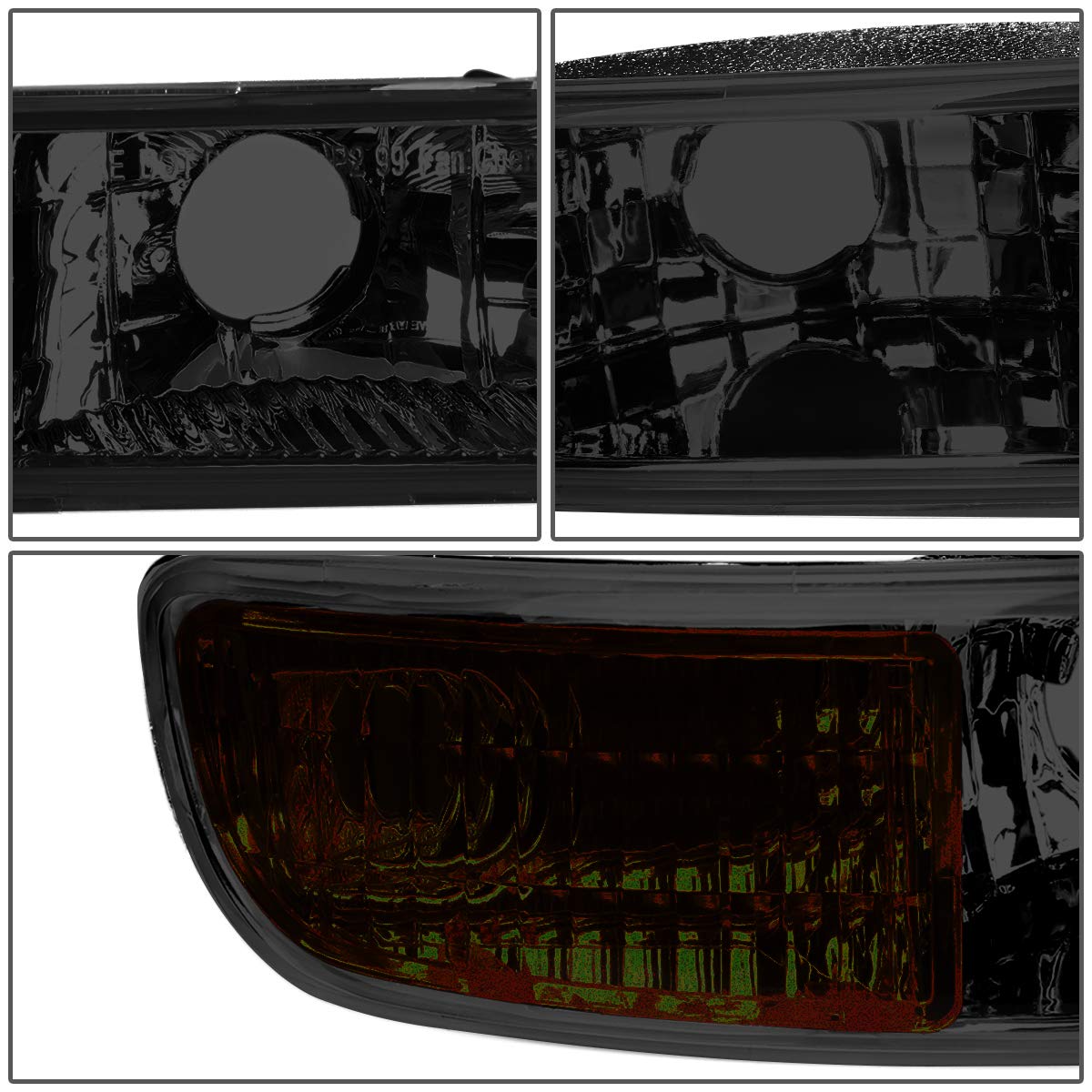 Auto Dynasty LED DRL Headlights for 1999-2007 GMC Sierra - 4Pcs Replacement with Bumper Lamps - Perfect for Off-Road & Night Driving