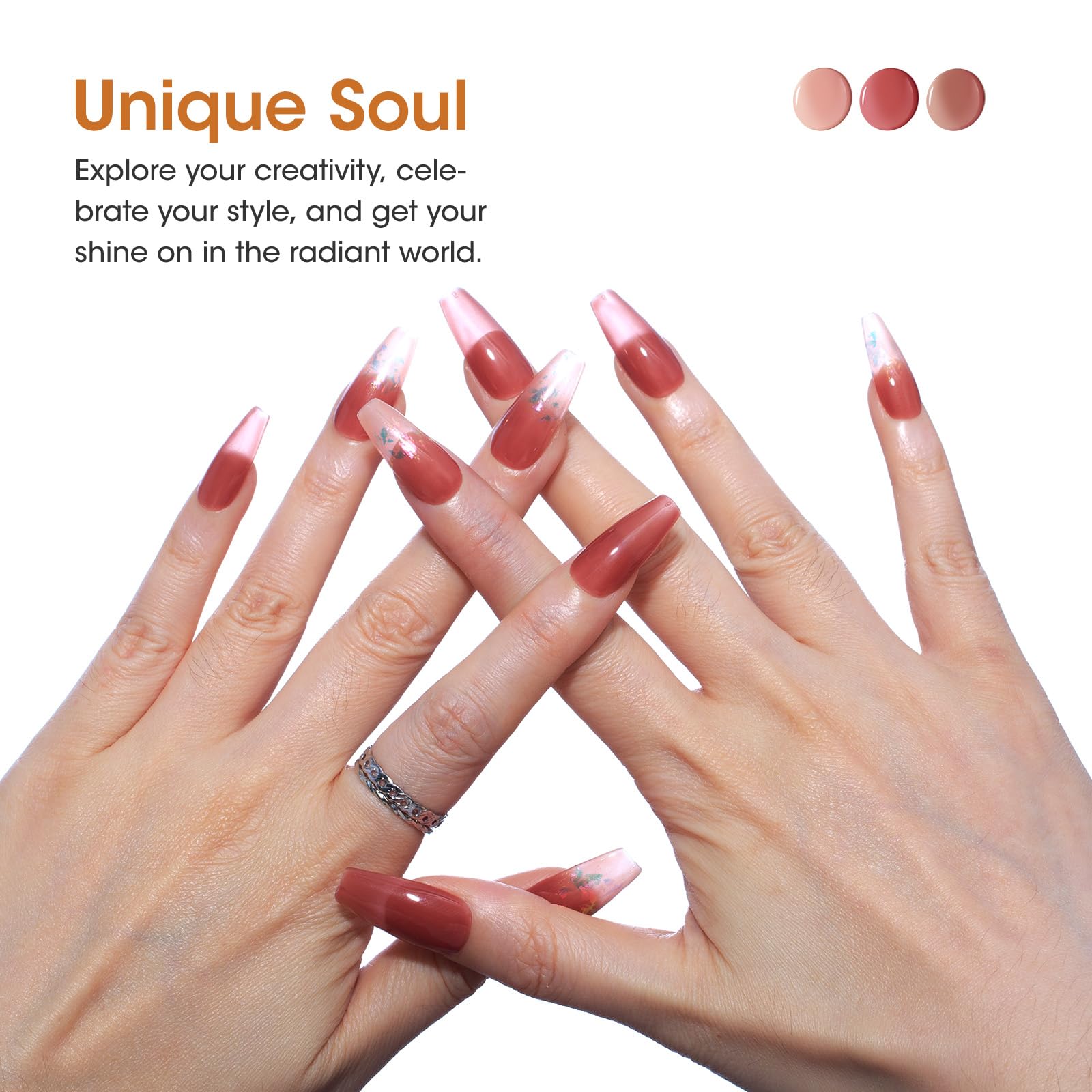 Gellen Jelly Gel Nail Polish Set - 6 Transparent Amber Brown Colors UV LED Soak Off Gel Polish for Salon & DIY at Home (Colors 744-754) | Perfect for Manicures, Pedicures & Nail Art Designs