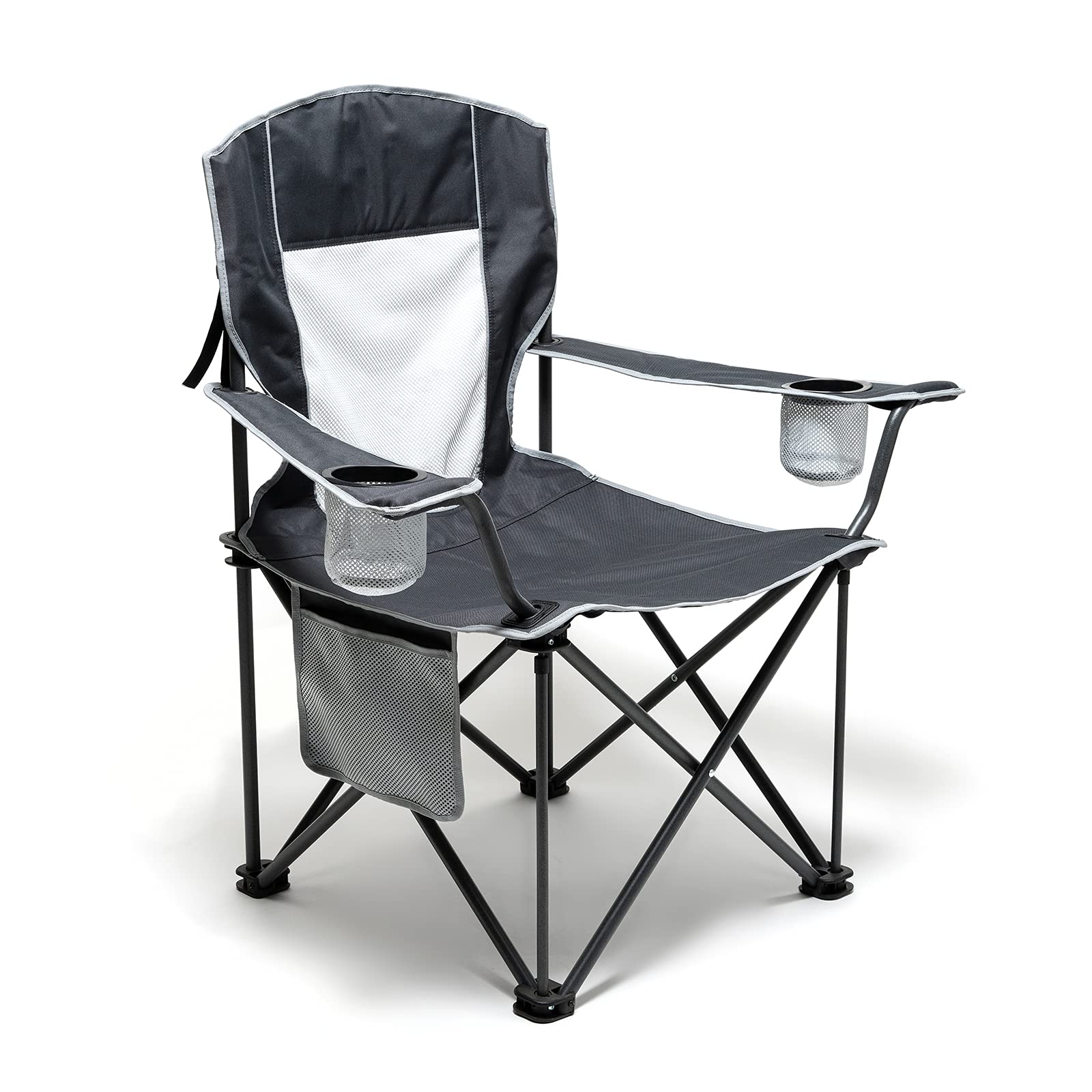 Sunnyfeel XL Oversized Camping Chair - Heavy Duty Folding Chair for Adults Supports 300 lbs, Padded Portable Quad Arm Lawn Chair with Storage Pocket - Perfect for Outdoor Camping, Picnics, Beach, Sports Events & Backyard Relaxation