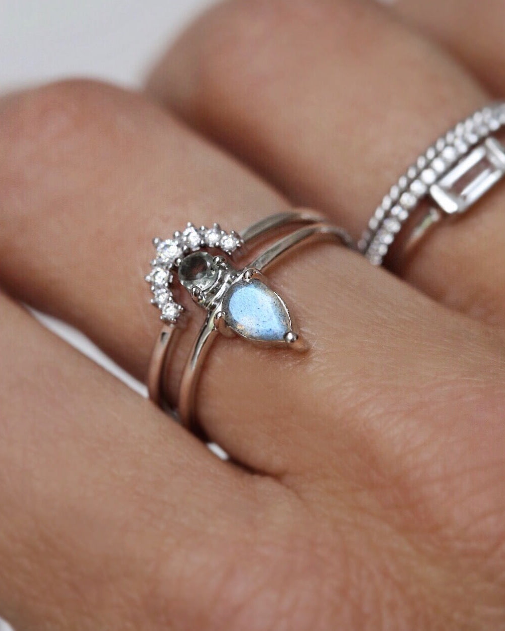 Rainbow CZ Silver Ring | Elegant Cubic Zirconia Jewelry for Women | Perfect for Parties, Weddings & Everyday Wear