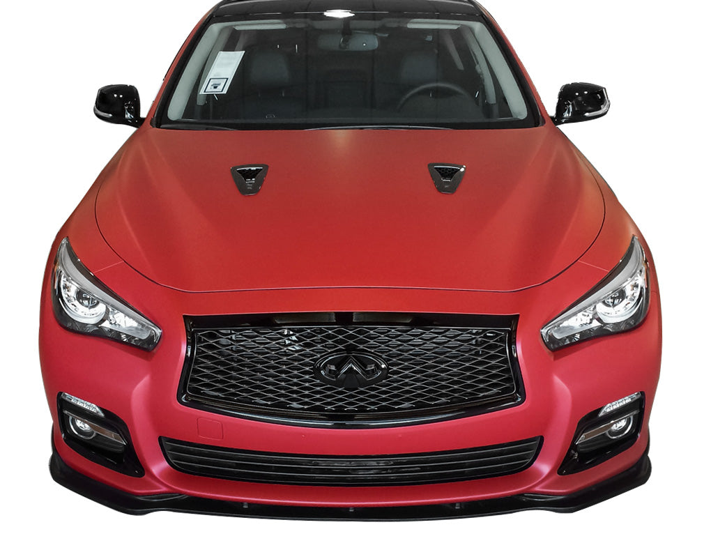 2014-2017 Infiniti Q50 Premium Front Bumper Lip Splitter - Matte Black (KB11226) | Enhances Aerodynamics & Sporty Look for Street or Track Use