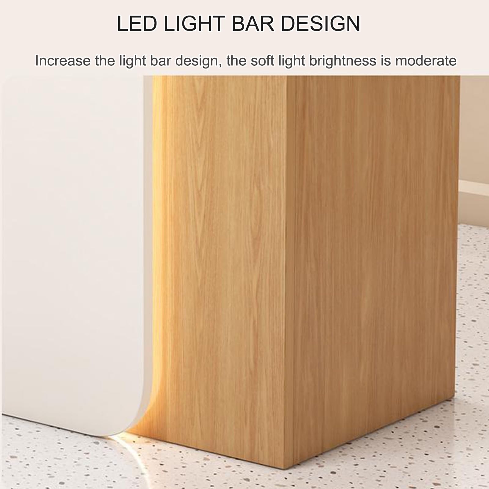 Modern LED Reception Desk with Lockable Drawer - White & Gray Front Counter for Retail Stores, Supermarkets, Hotels & Offices - Perfect for Checkout Counters, Lobby Areas & Customer Service Stations