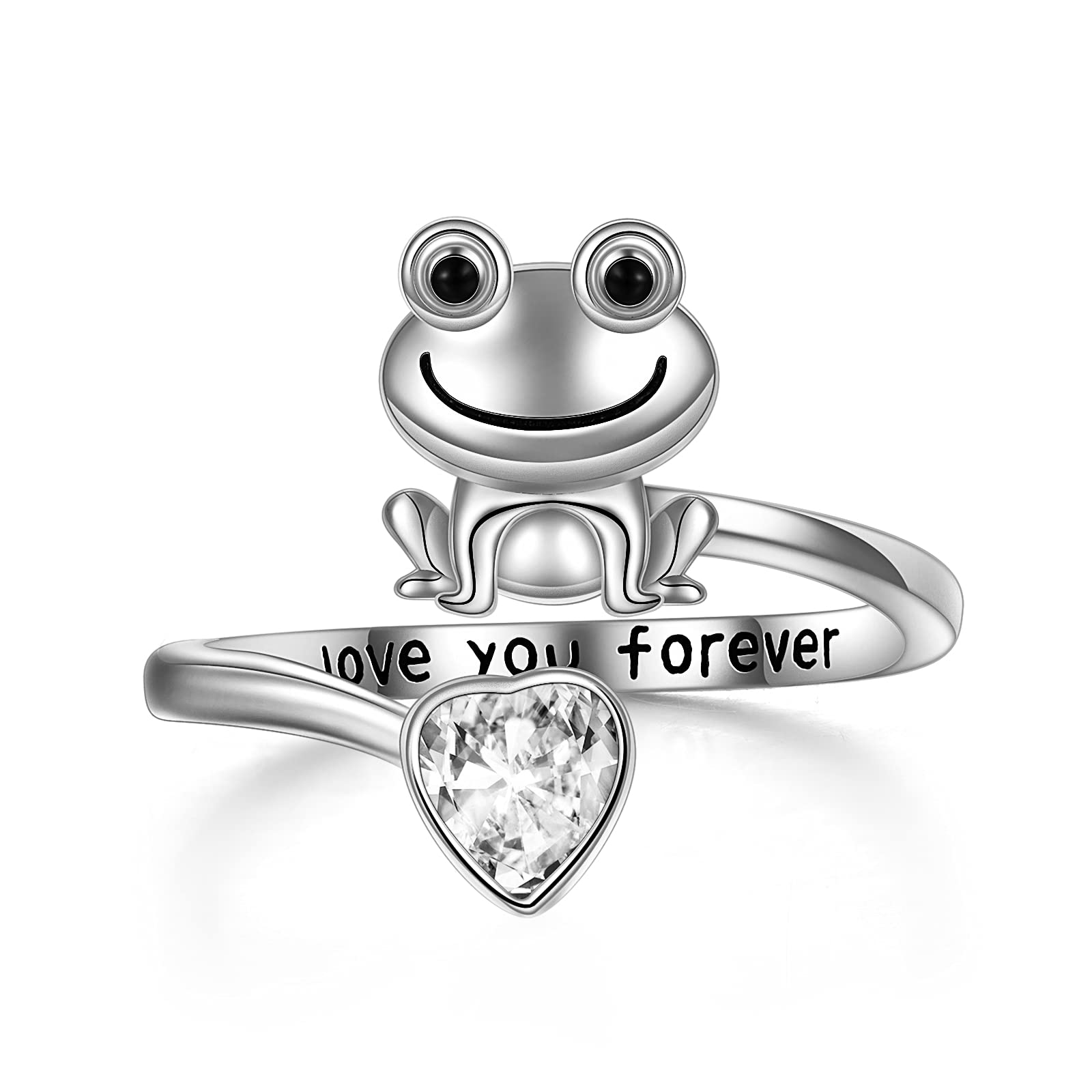 925 Sterling Silver Anxiety Relief Rings for Women & Men - Frog, Wolf, Dragonfly, Hummingbird, Fox, Elephant, Panda, Red Panda & Angel Wings Designs | Open Adjustable Rings for Stress Relief, Meditation & Everyday Wear