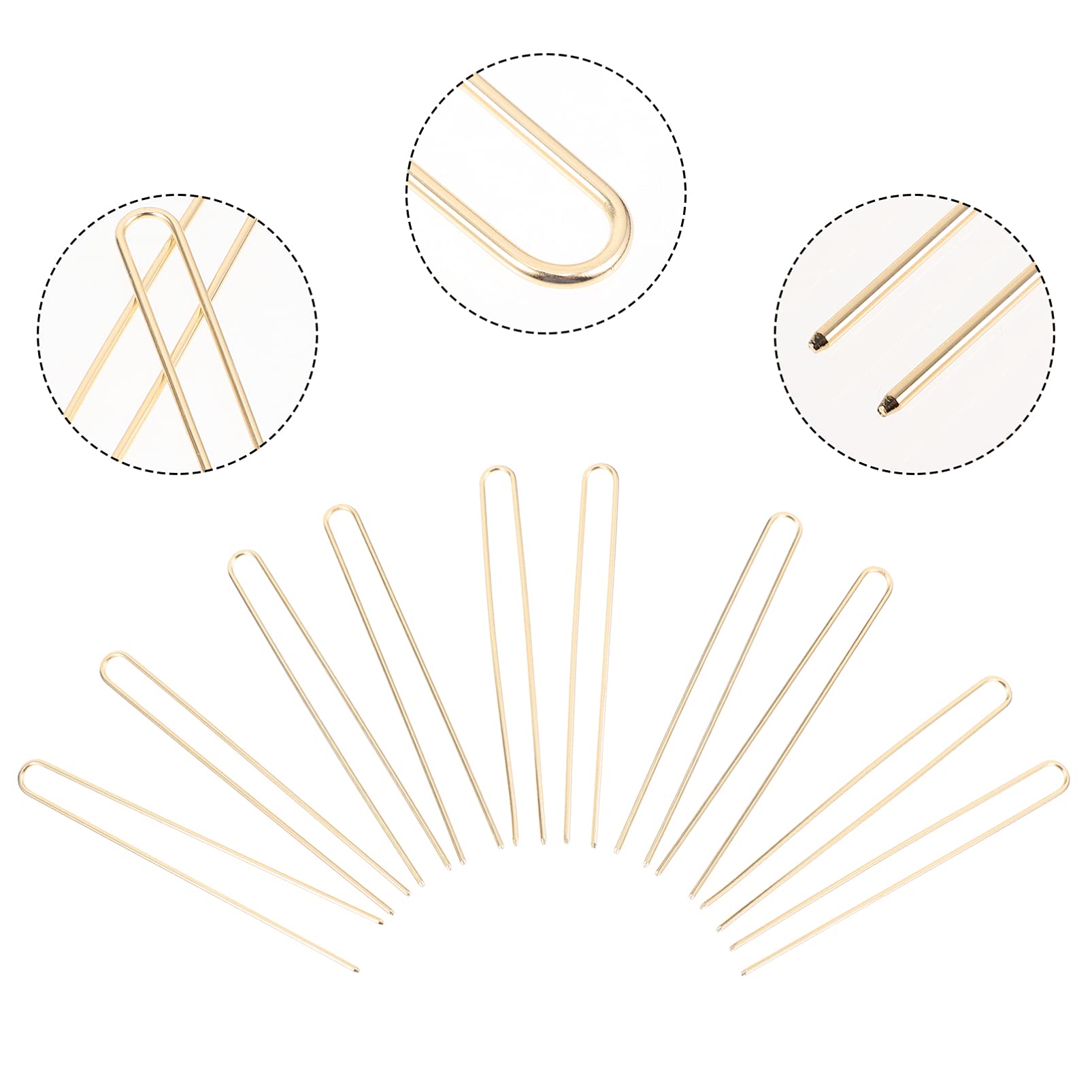 Beaupretty 10pcs Golden U-Shaped Hair Pins for Wedding & Bun Hairstyles