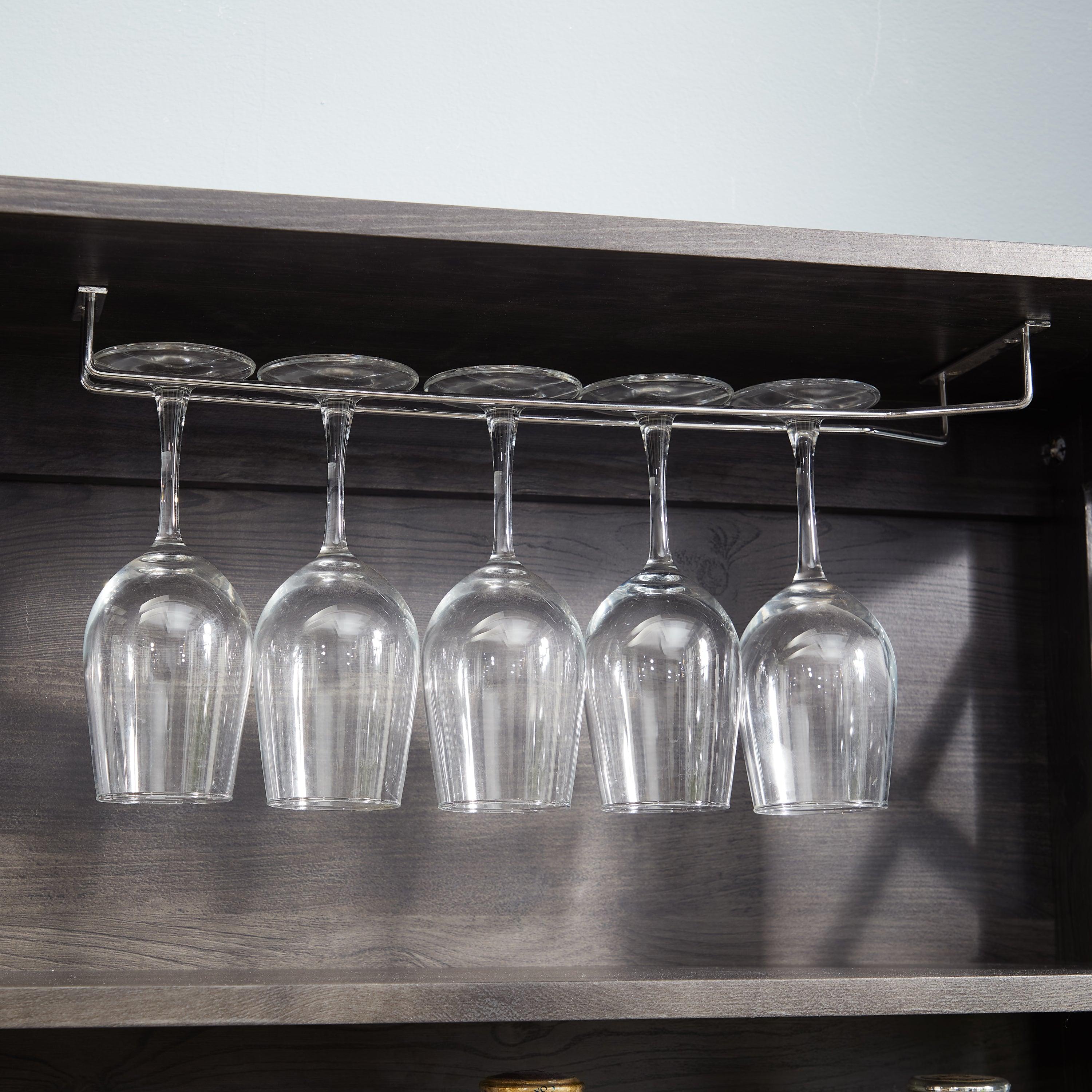 Modern Coffee Bar Cabinet with Microwave Stand - Metal Frame & Hollow Out Barn Design - 26.77