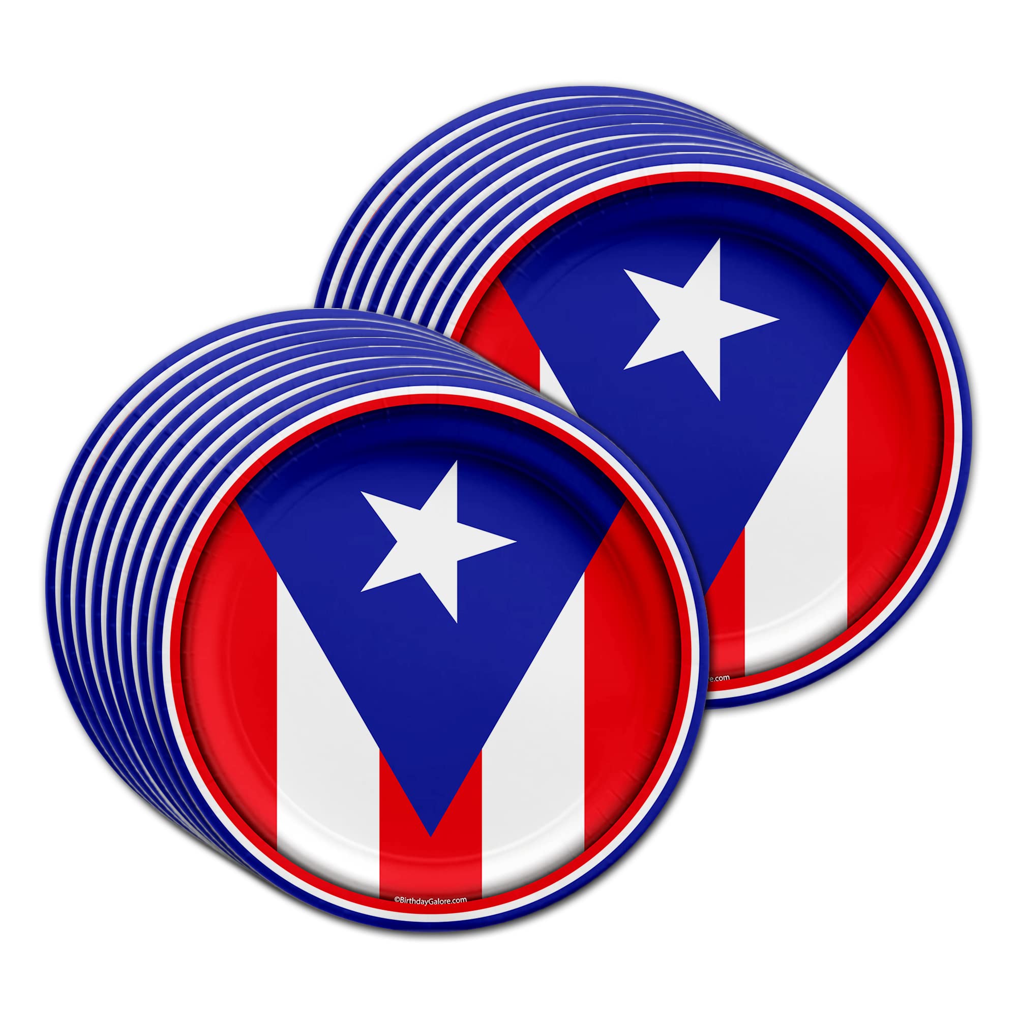 Puerto Rico Flag Themed Birthday Party Supplies Set - 16-Piece Tableware Kit with Plates, Napkins & Cups for Patriotic Celebrations & National Events