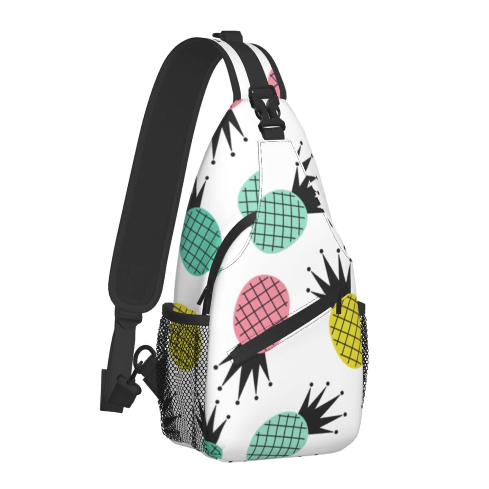 Waterproof Pineapple Sling Backpack - Lightweight Crossbody Chest Bag for Men & Women - Perfect for Travel, Hiking, Cycling & Gym - Durable & Stylish Shoulder Rucksack