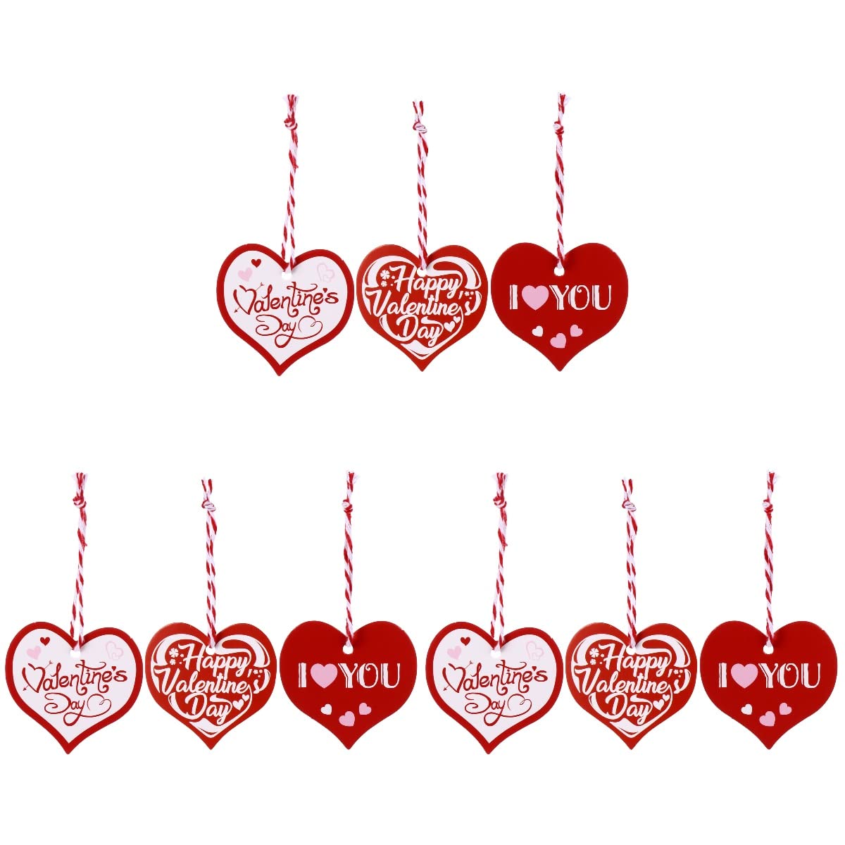 ABOOFAN 3 Pack Hanging Gift Tags - 150pcs Valentine's Day Heart Shaped Labels, Bookmarks & Party Decorations for Love Notes, Wedding Favors, DIY Crafts and Gift Wrapping