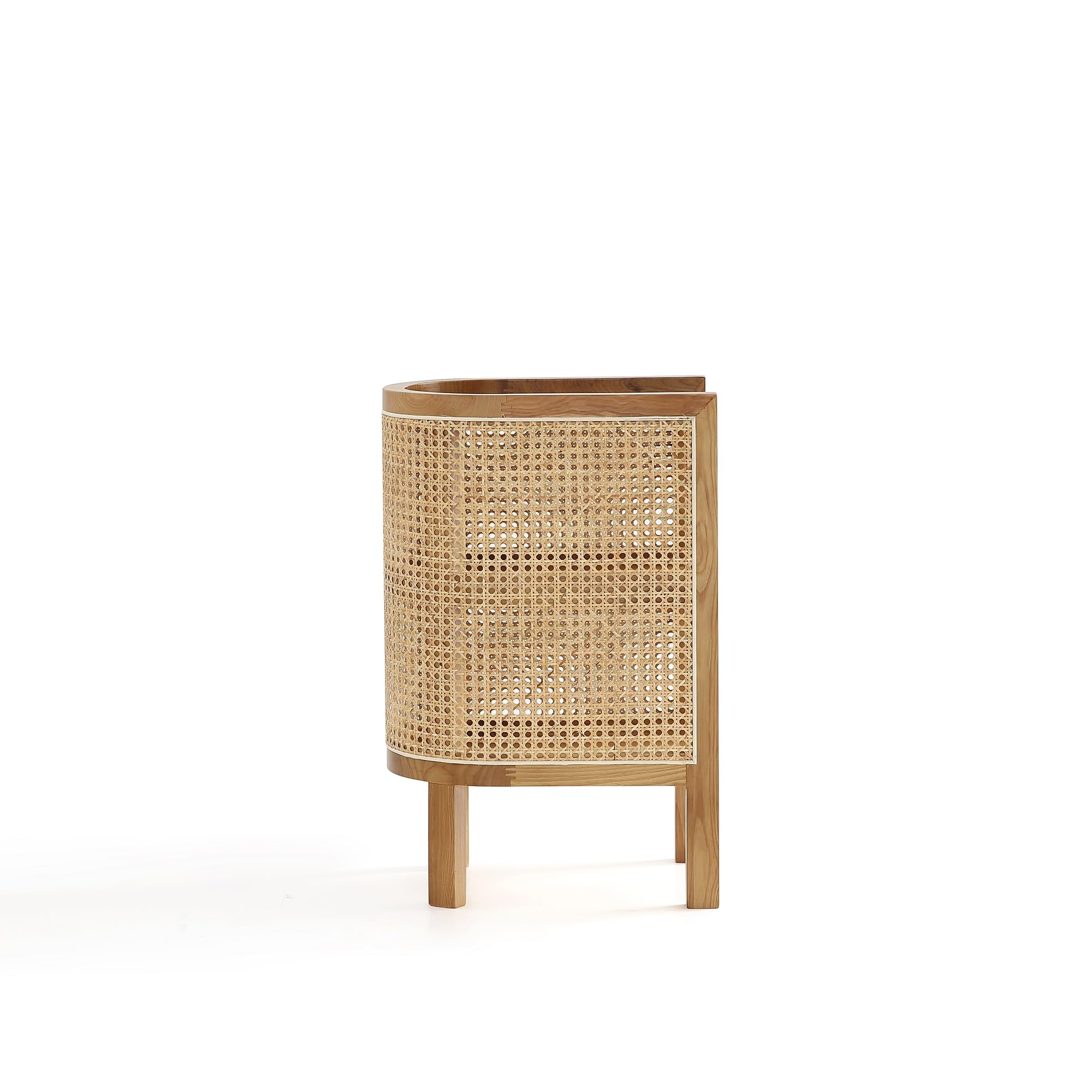 Versailles Rattan Bedside Table - Natural Cane End Table with 2 Shelves for Living Room, Bedroom, Study & Home Office Storage - Set of 2 Accent Tables for Cozy Home Decor & Small Space Organization