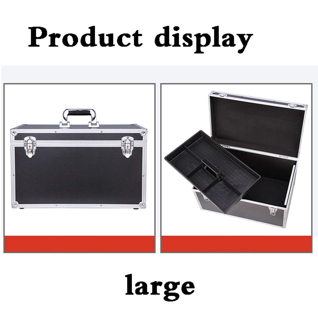 Heavy Duty Combination Lock Box - Secure Travel Document Organizer for Passports, Cash & Valuables | Portable Aluminum File Storage Case for Home, Office & Travel | Black Large Size