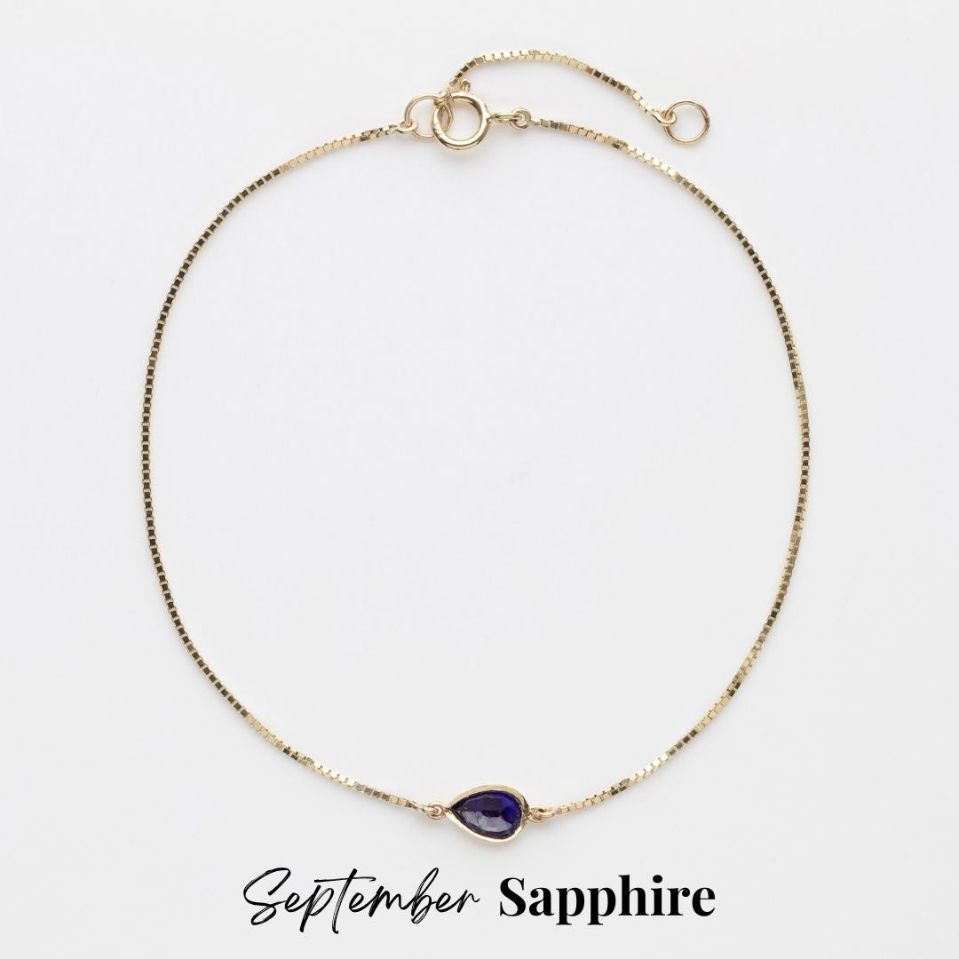 Birthstone Solitaire Bracelet - Dainty Sterling Silver Charm Bracelet for Women, Personalized Gift for Mom, Daughter, Wife - Perfect for Birthdays, Anniversaries & Special Occasions