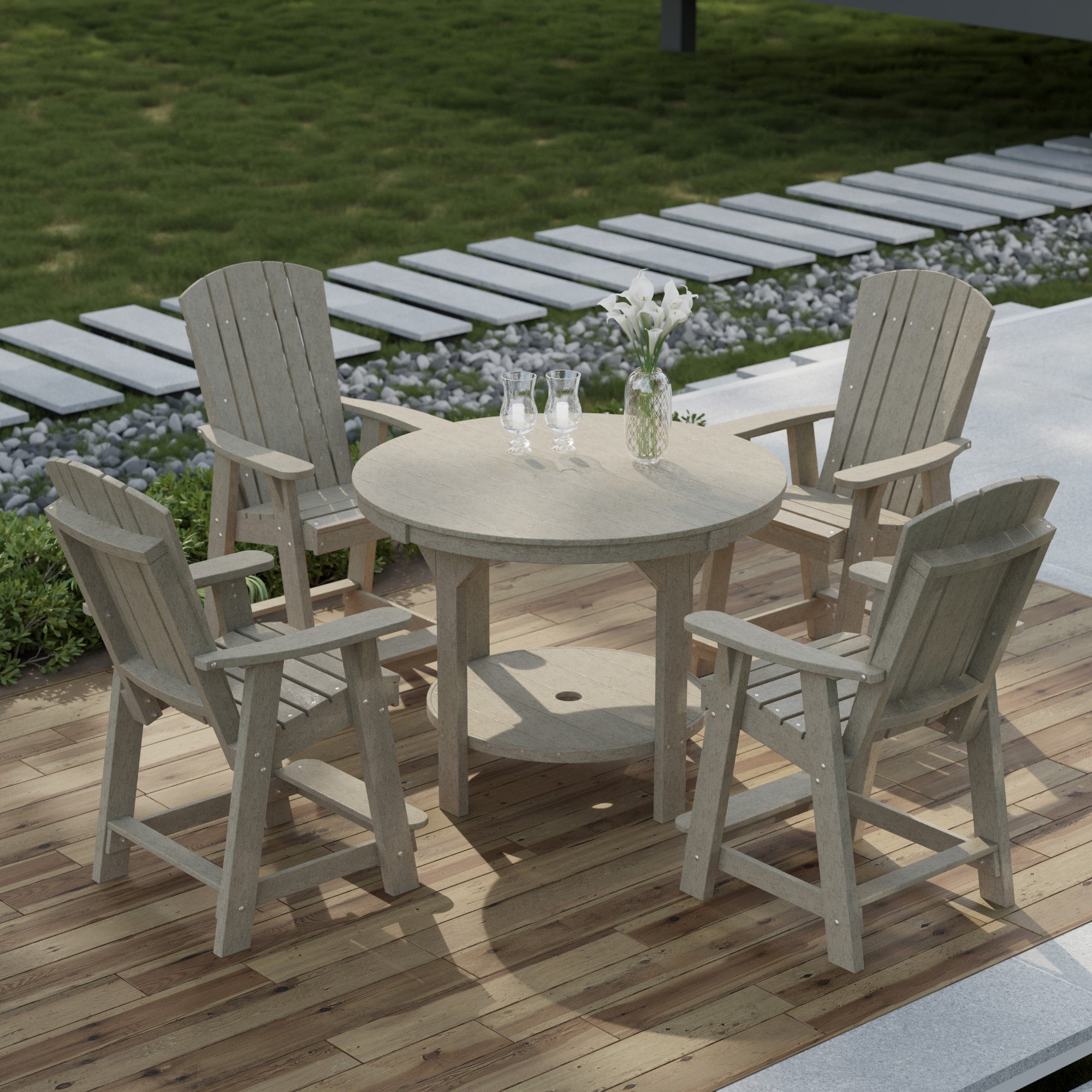 Heritage 5-Piece 48-Inch Pub Counter Height Dining Set - Perfect for Kitchen Islands, Breakfast Bars & Small Space Entertaining
