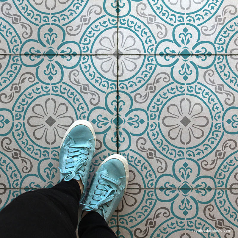 Bixby Tile Stencil - Reusable DIY Home Decor Stencils for Painting, Wall Art, and Floor Designs | Perfect for Bathroom, Kitchen, and Backsplash Projects