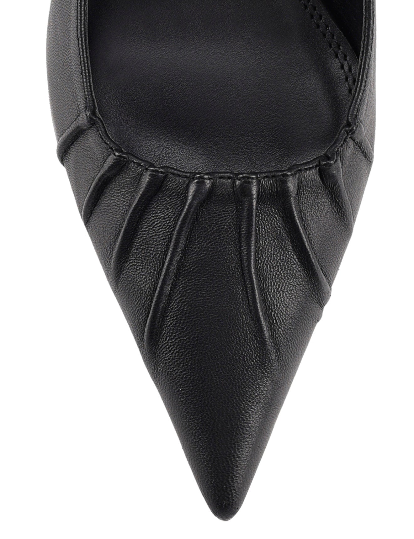 Yabell Women's Slingback Block Heel Sandals - Black Genuine Leather Shoes for Work, Party & Wedding Occasions