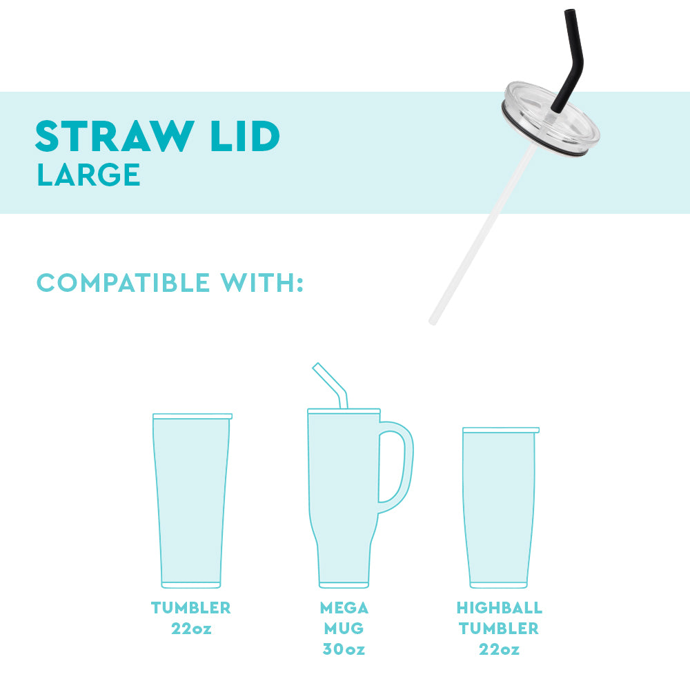 Large Black Straw Lid - Reusable & Durable Drinking Cover for Smoothies, Coffee, and Travel Cups - Perfect for Home, Office, and Outdoor Use