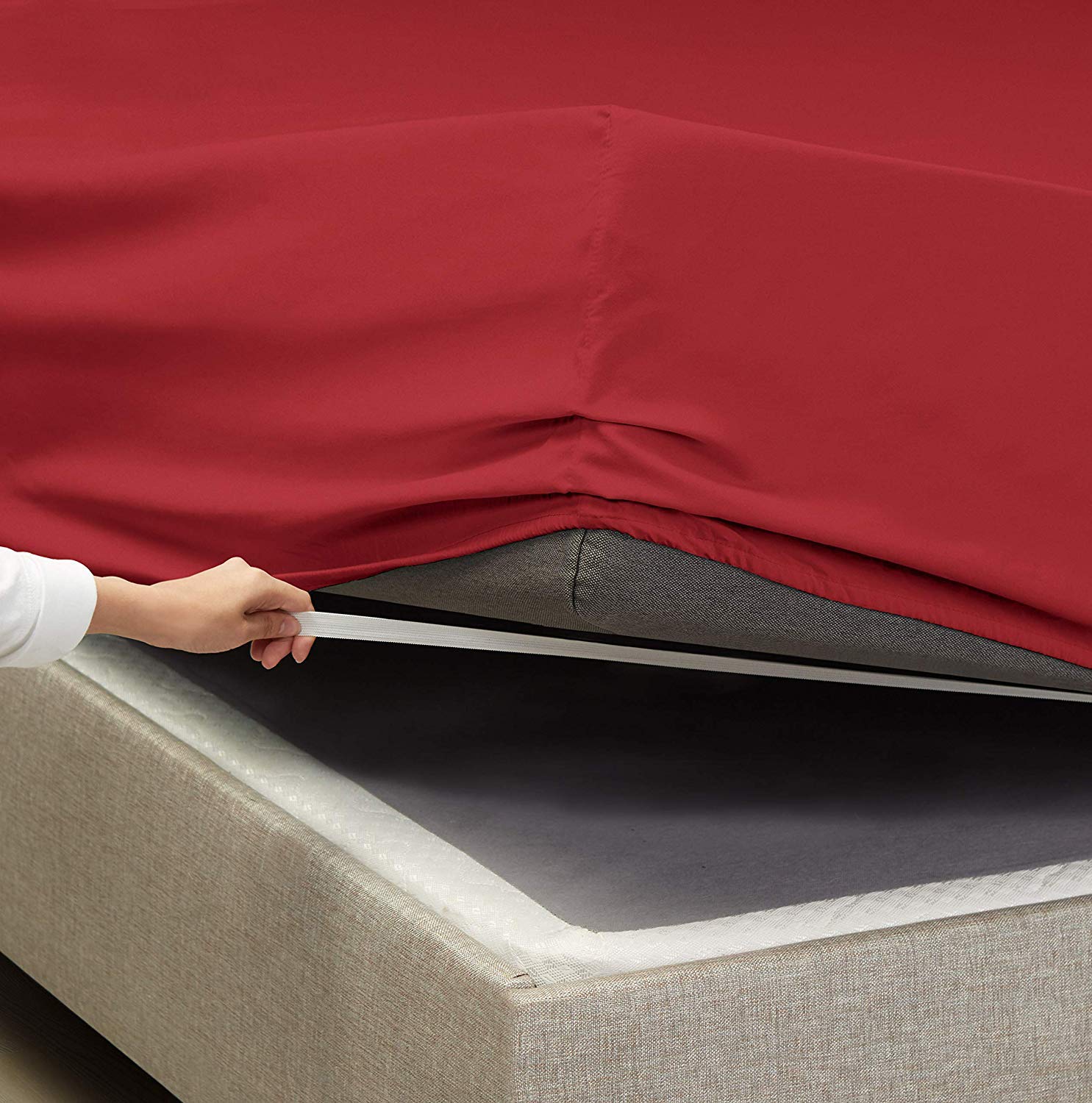 King Size Sheet Set - 100% Cotton Burgundy Solid Sheets - 400 Thread Count Long Staple Cotton - Premium Bedding for Ultimate Comfort | Perfect for Master Bedrooms, Guest Rooms & Luxury Hotels