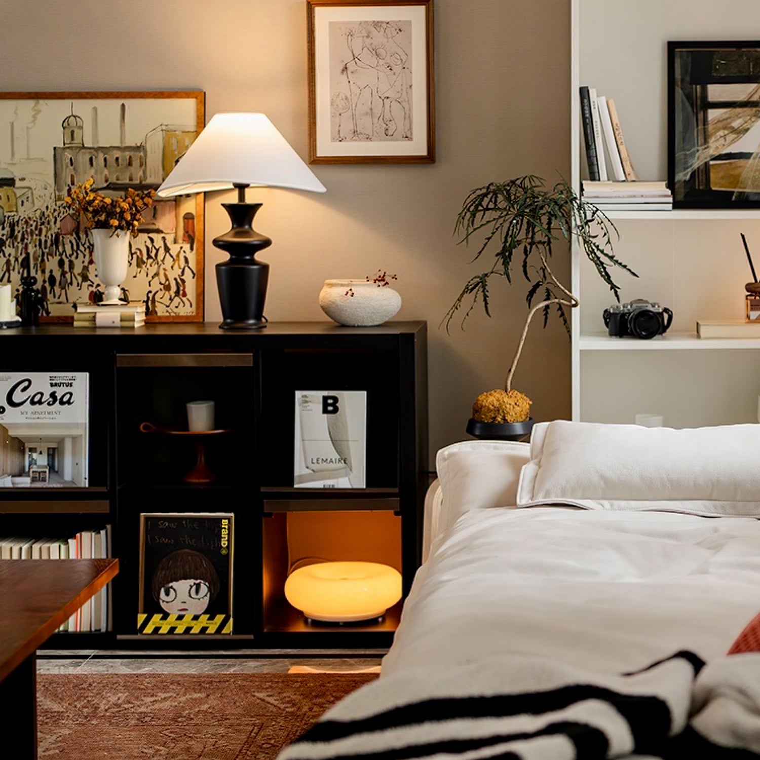Grace Wood Table Lamp - Modern Bedside Lighting for Bedroom, Living Room & Office - Warm Ambient Light with Natural Wood Base